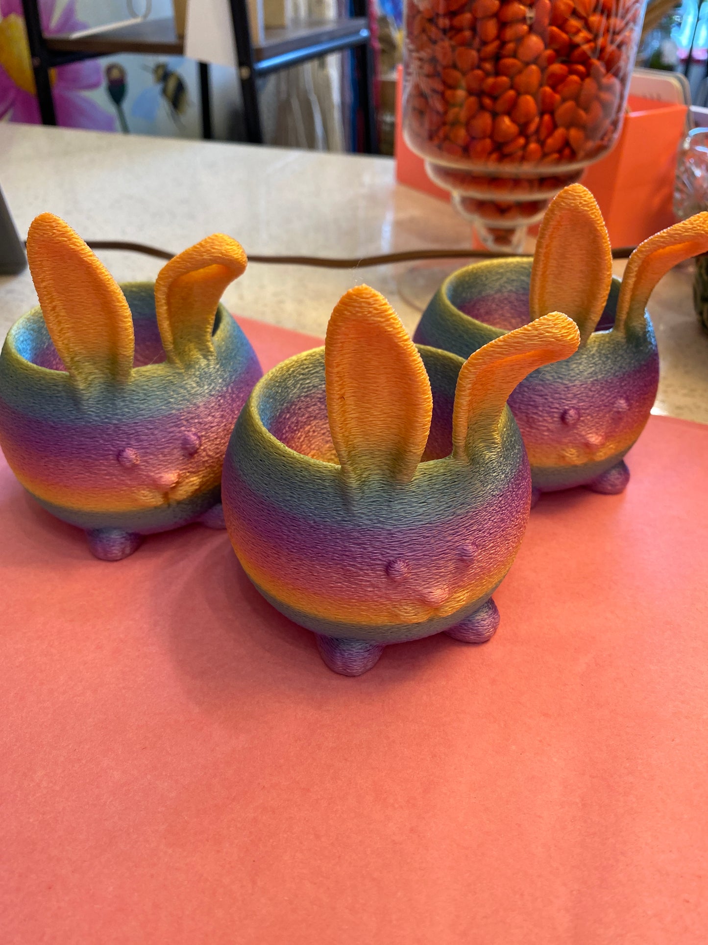 3D Printed Mini Rainbow Rabbit Pot