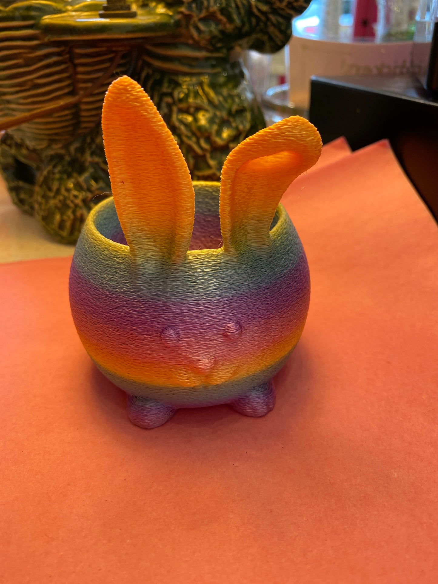 3D Printed Mini Rainbow Rabbit Pot