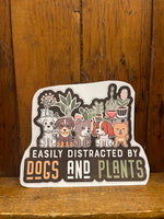 Easily Distracted by Dogs and Plants Laptop + Window Stickers