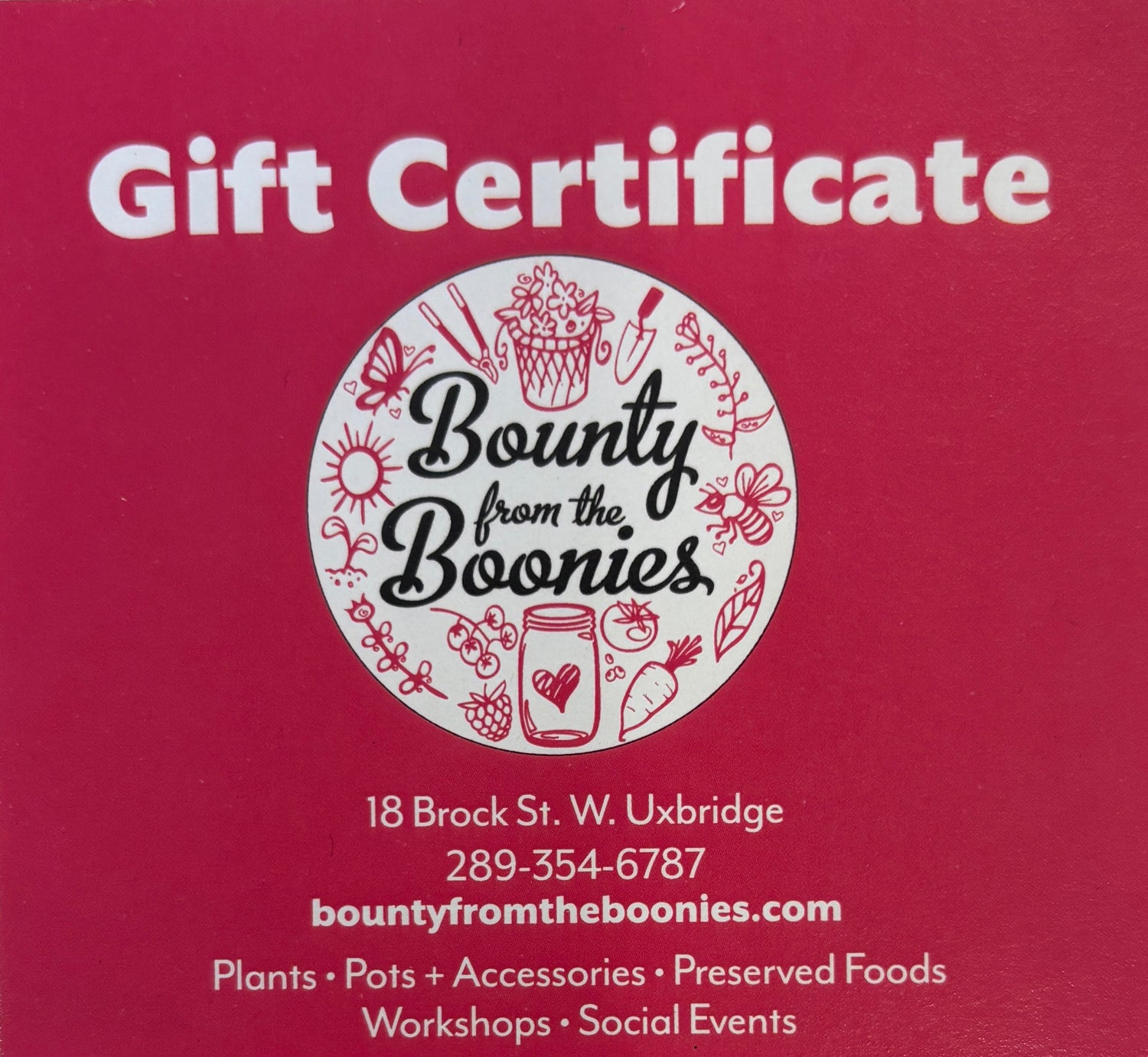 Gift Card - Bounty from the Boonies