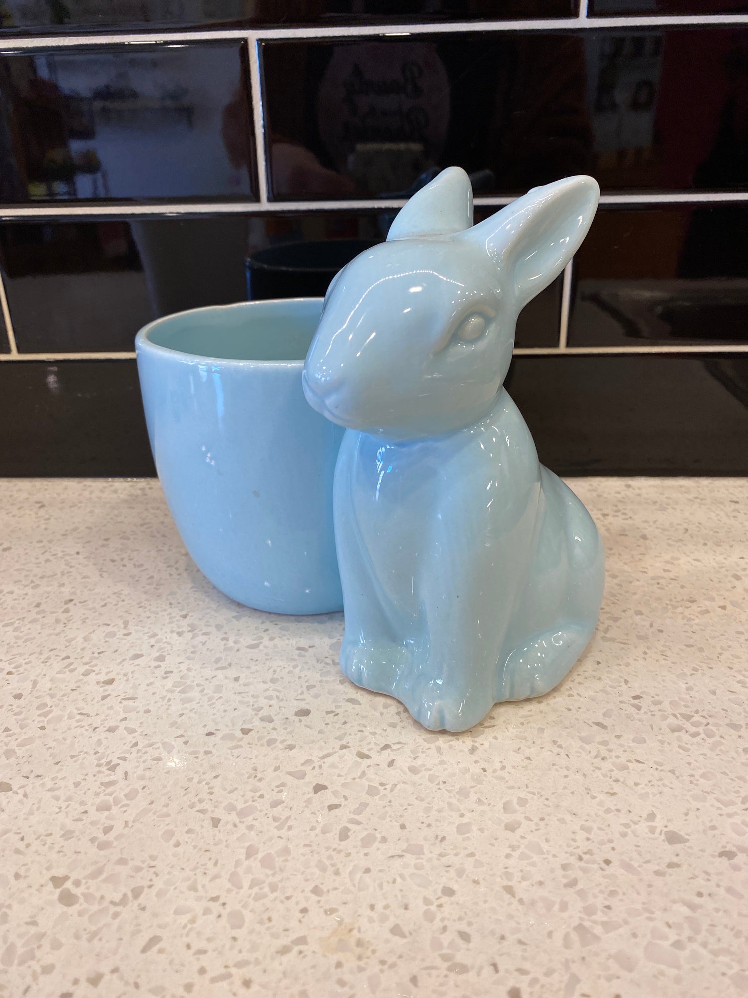 Medium Blue Bunny Pot