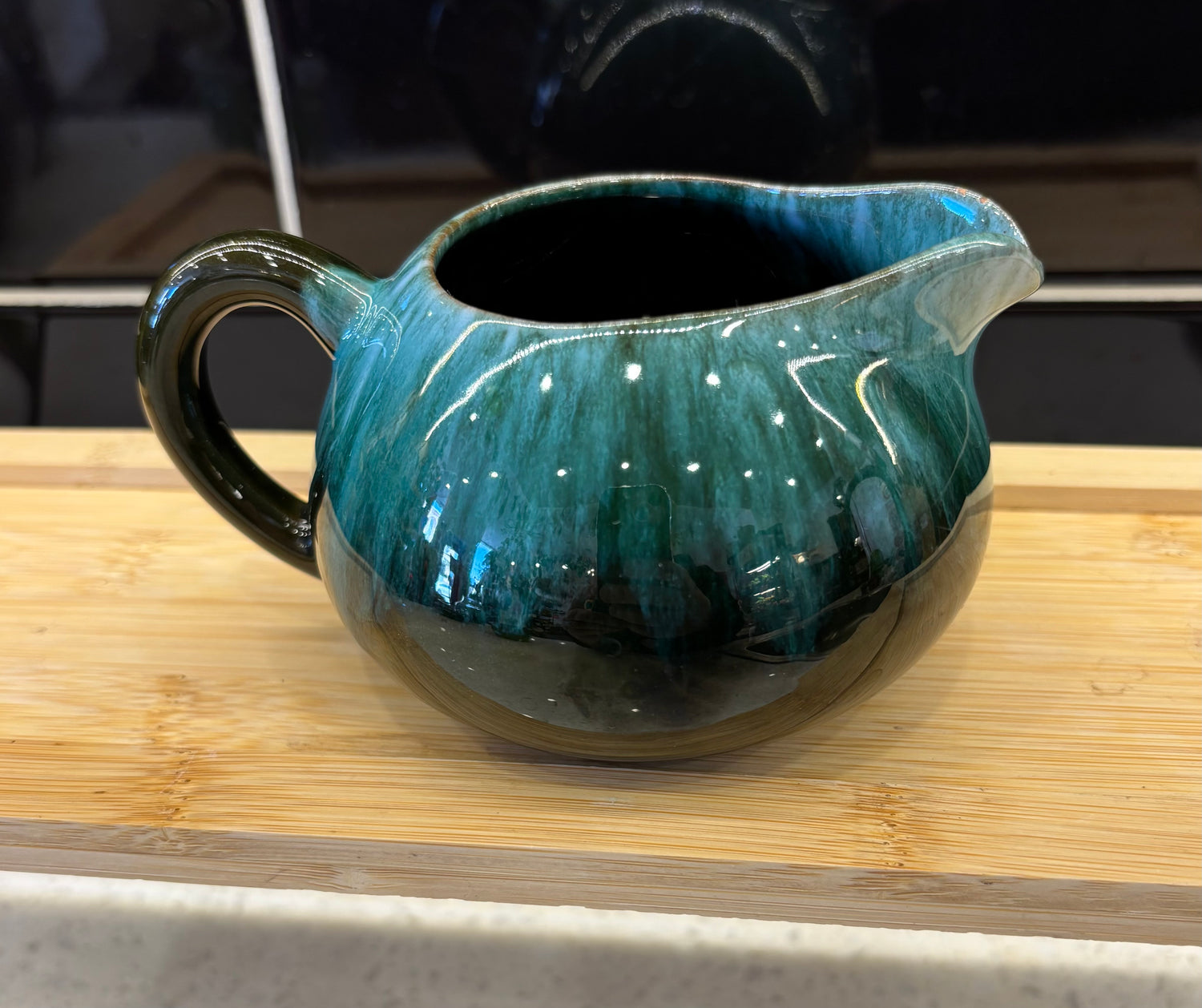 Small Blue/Green Pot w/ Handle