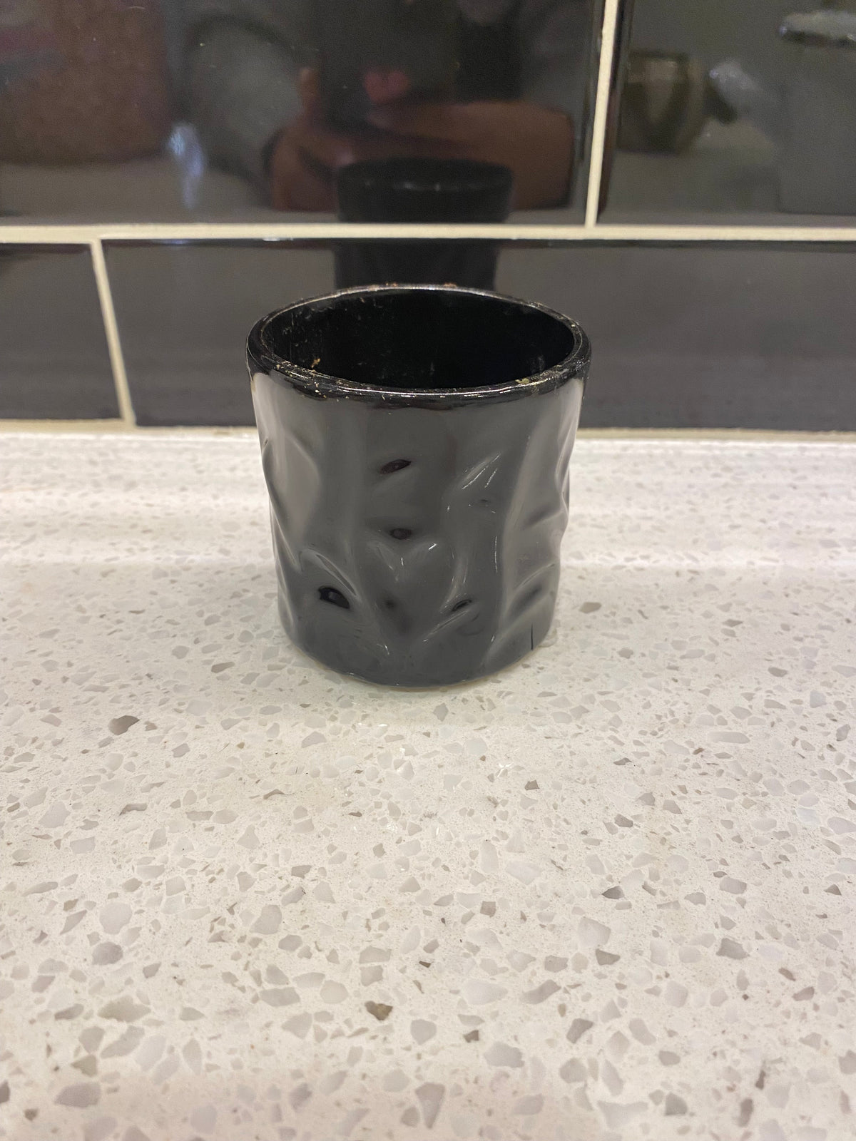 Textured Small Black Pot