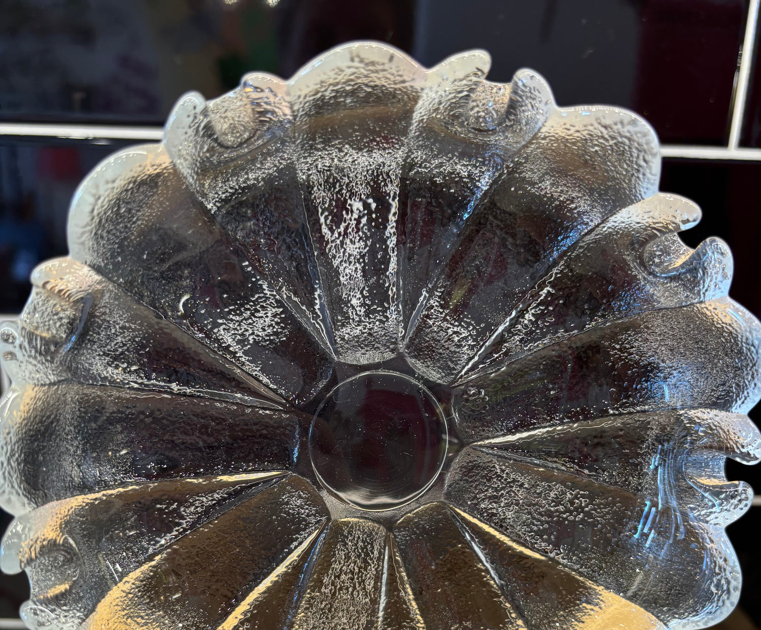 Small Glass Plant Tray w/ a Designed Edge