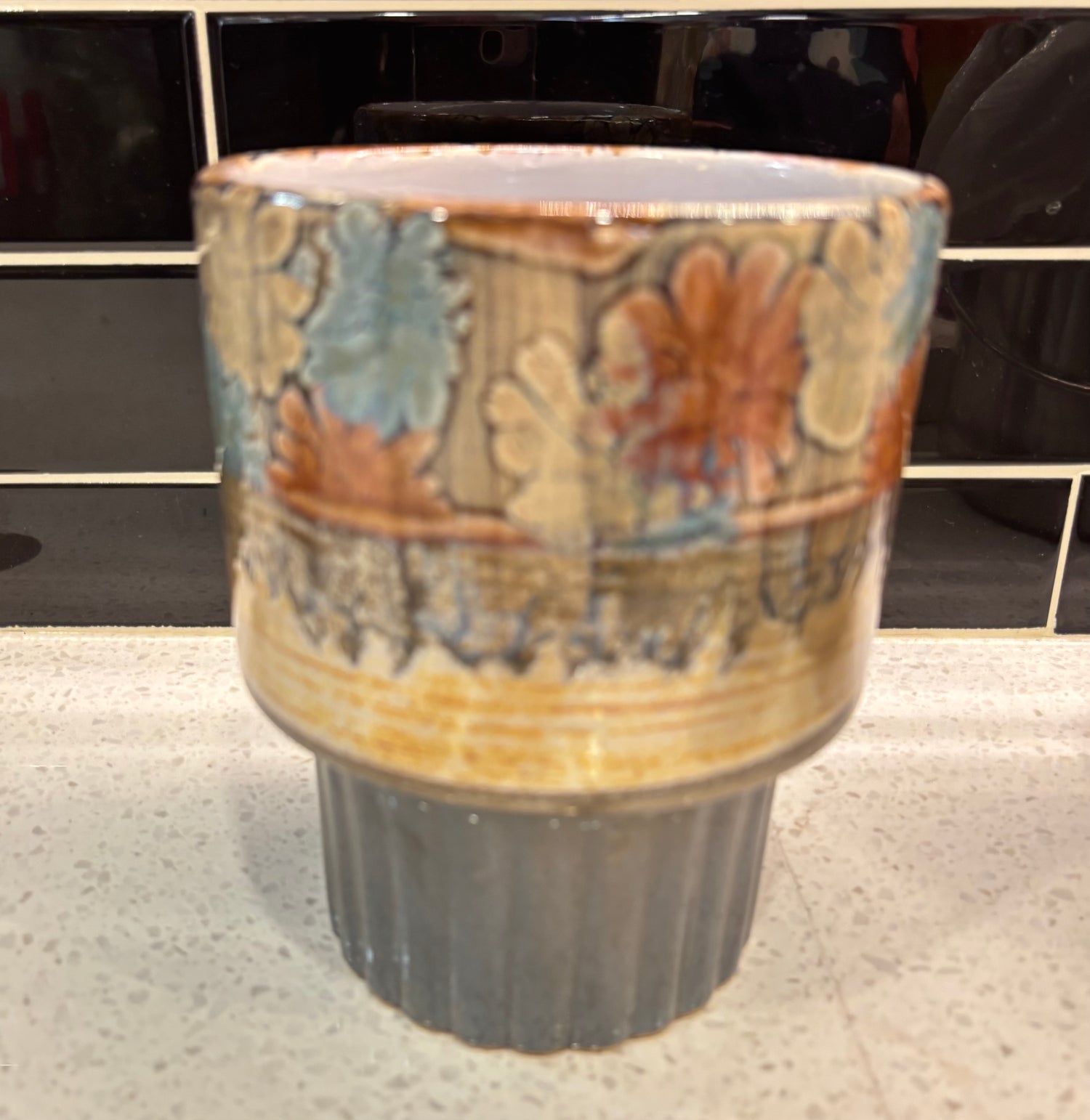 Medium Metallic Gold Floral Pot