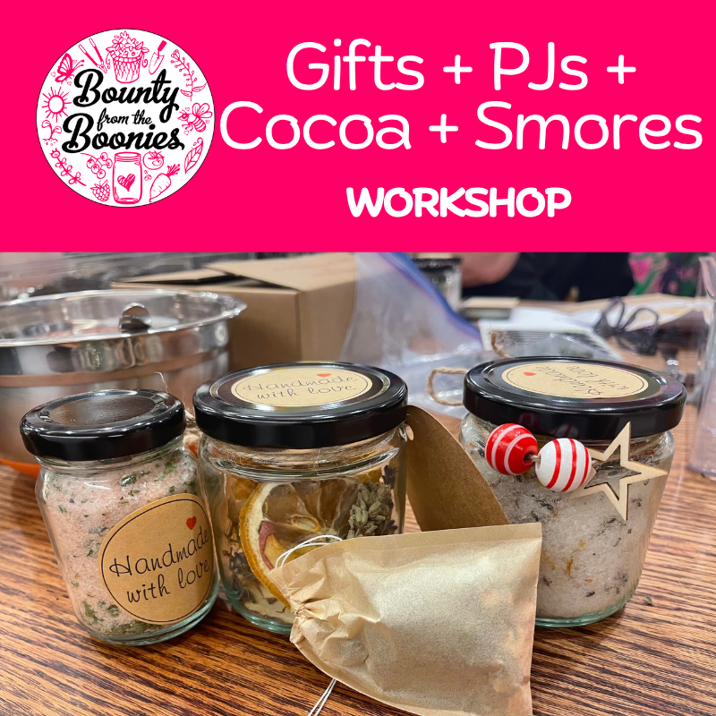 Gifts + PJs + Hot Cocoa + S'Mores