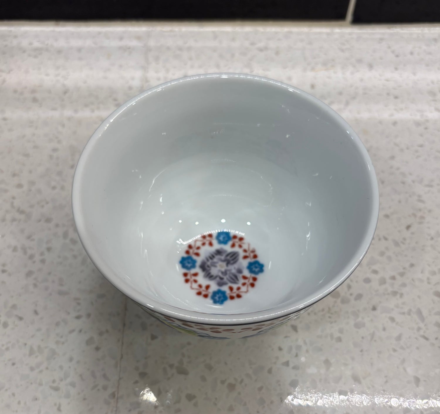 Small White Pot with Beautiful Floral Design