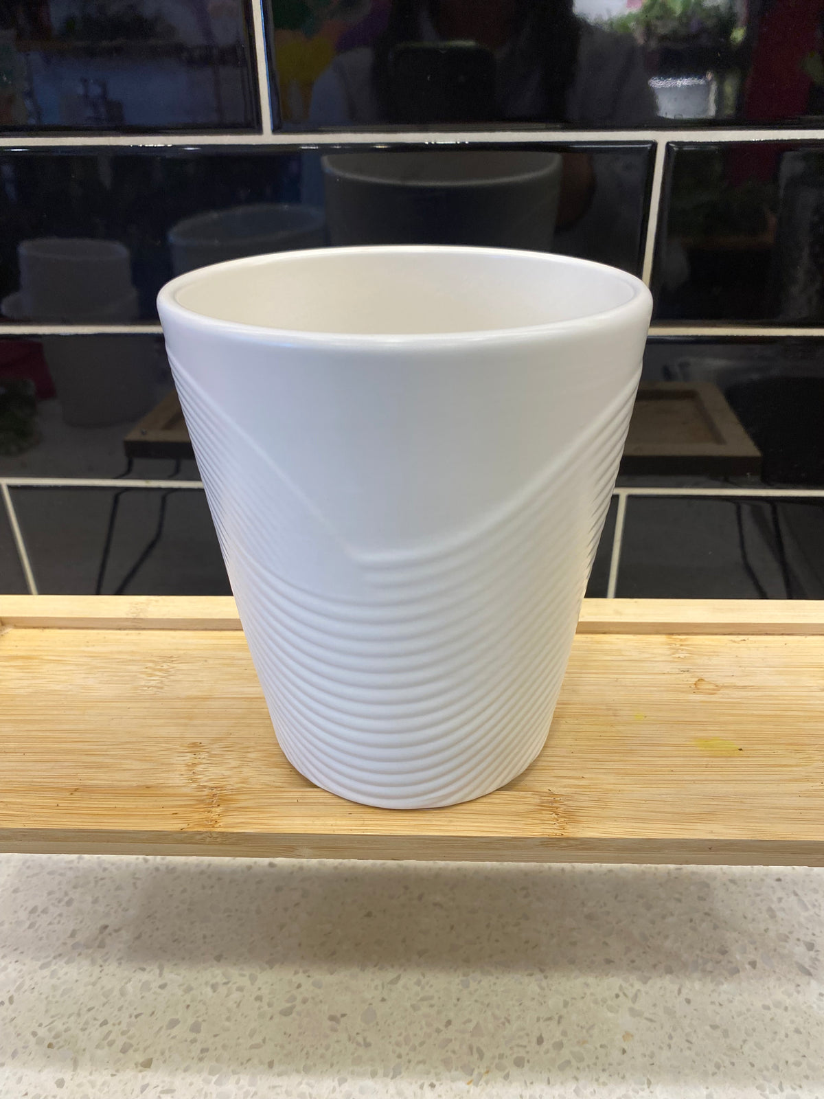 Textured White Pot