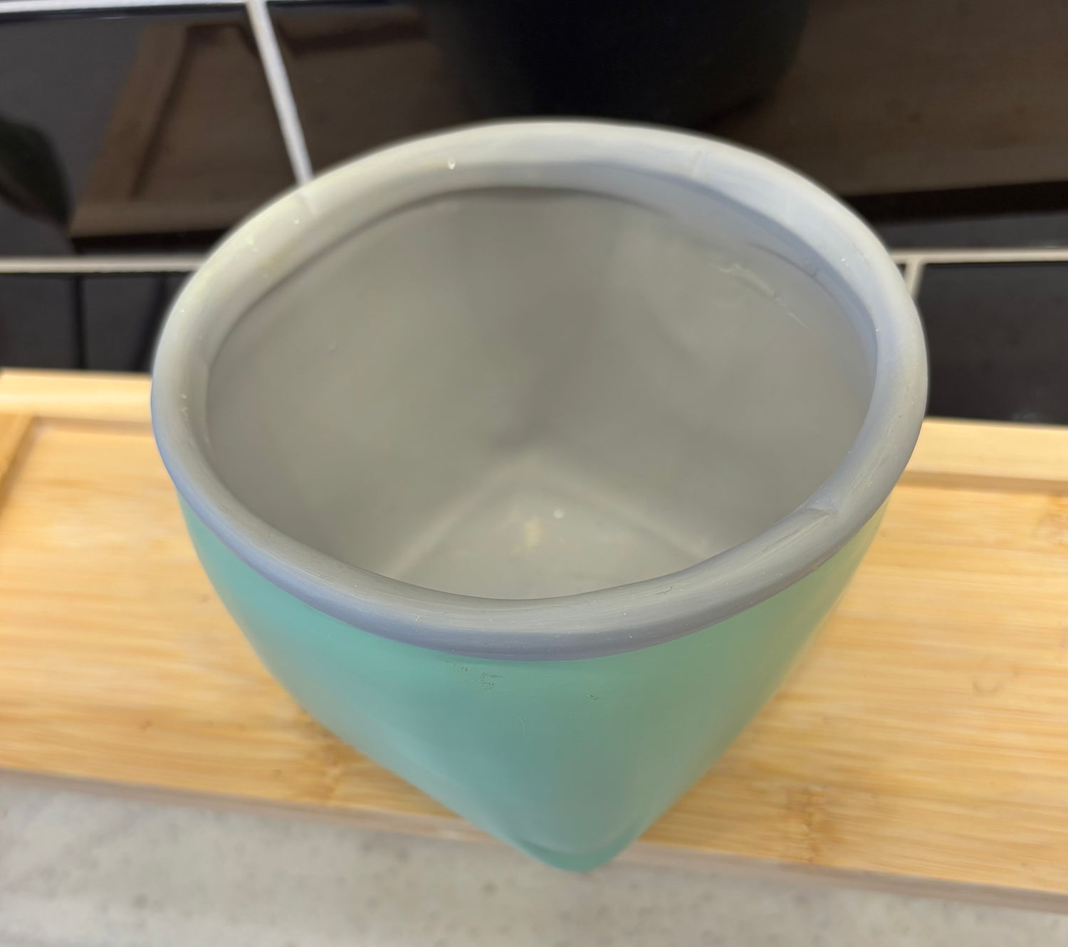 Small Grey & Green Pot