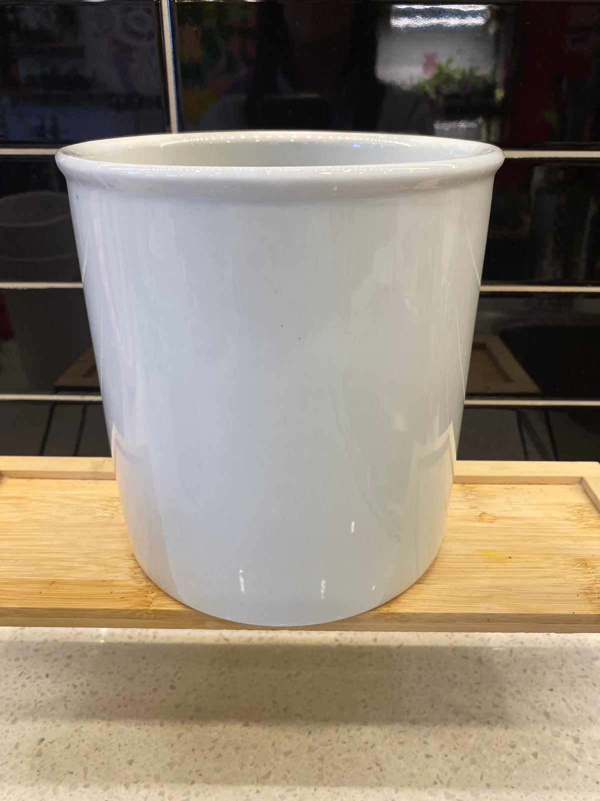 Medium White Pot with Glossy Glaze