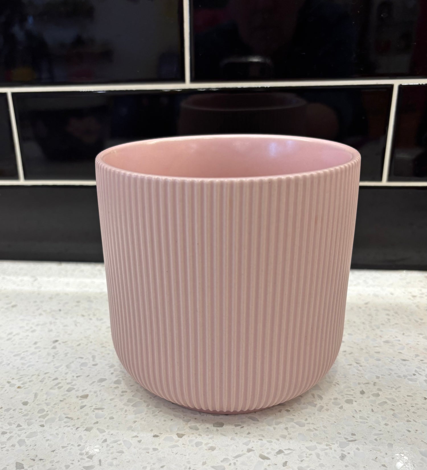 Medium Grooved Pink Pot