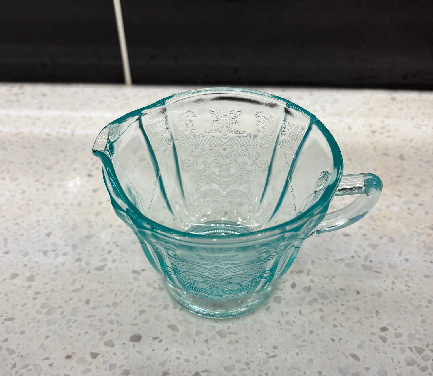 Small Blue Glass Cup w/ Pour Lip