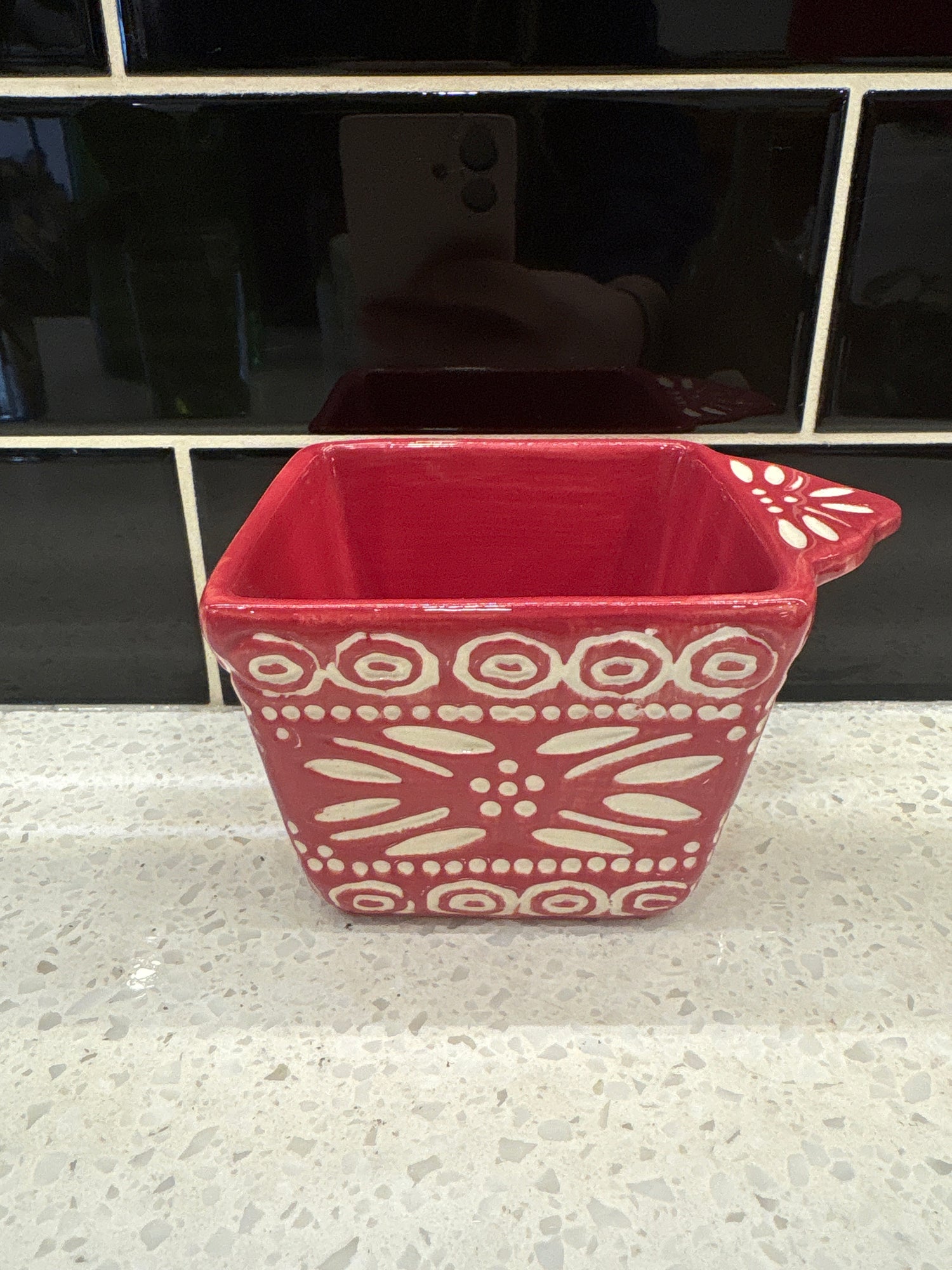 Small Red pot w/ Designs