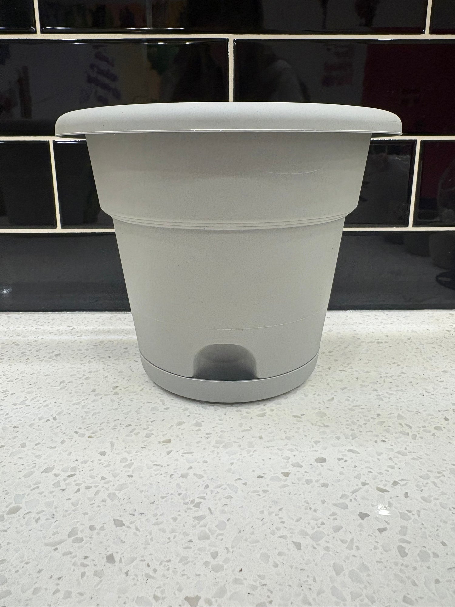 Medium grey plastic pot