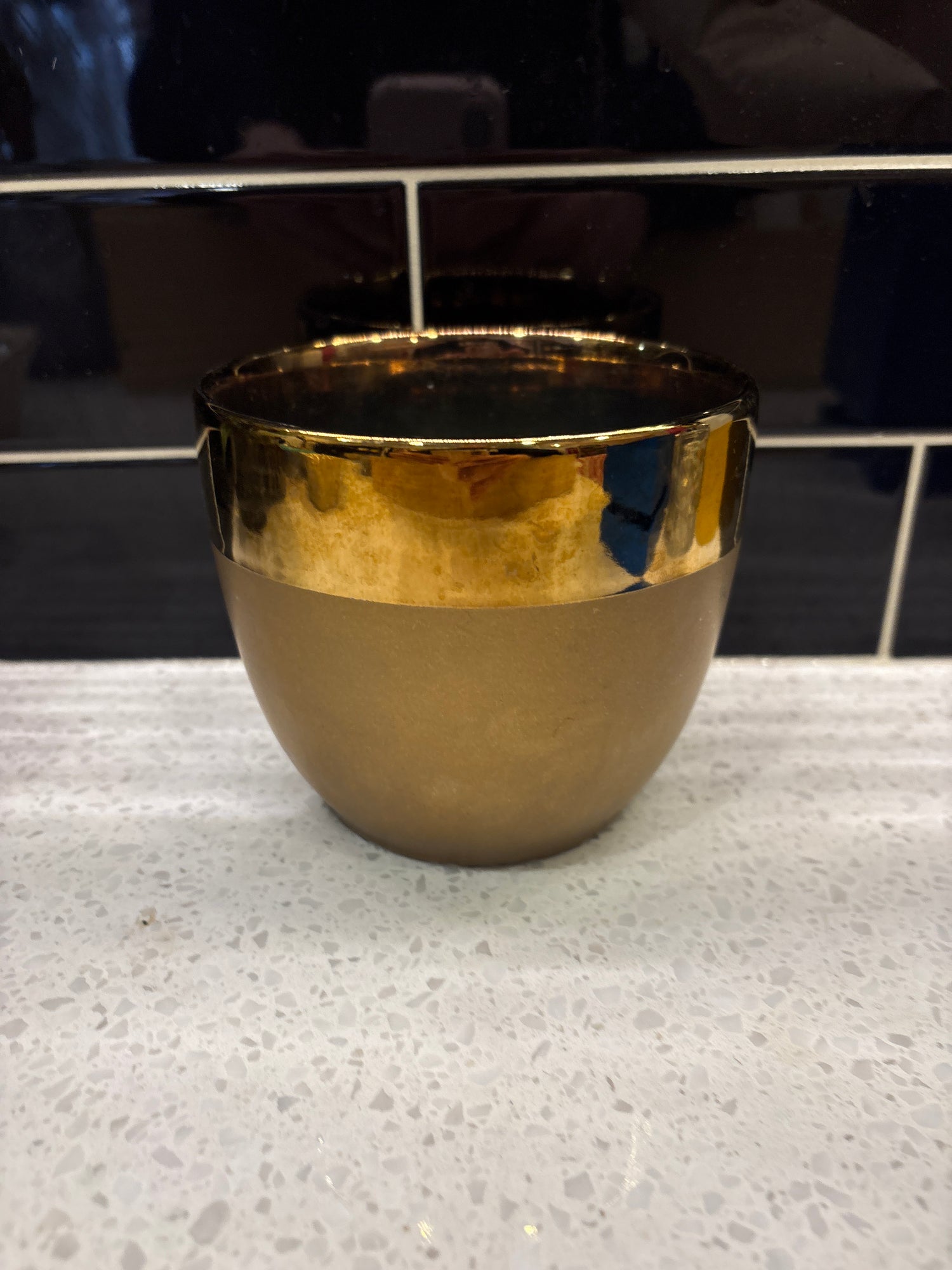 Medium Round Gold & Copper Pot