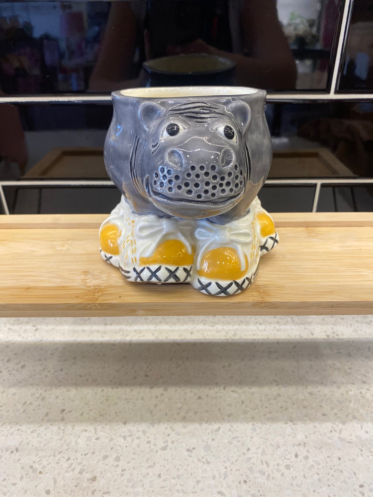 Medium Ceramic Tippy Toe Hippo.
