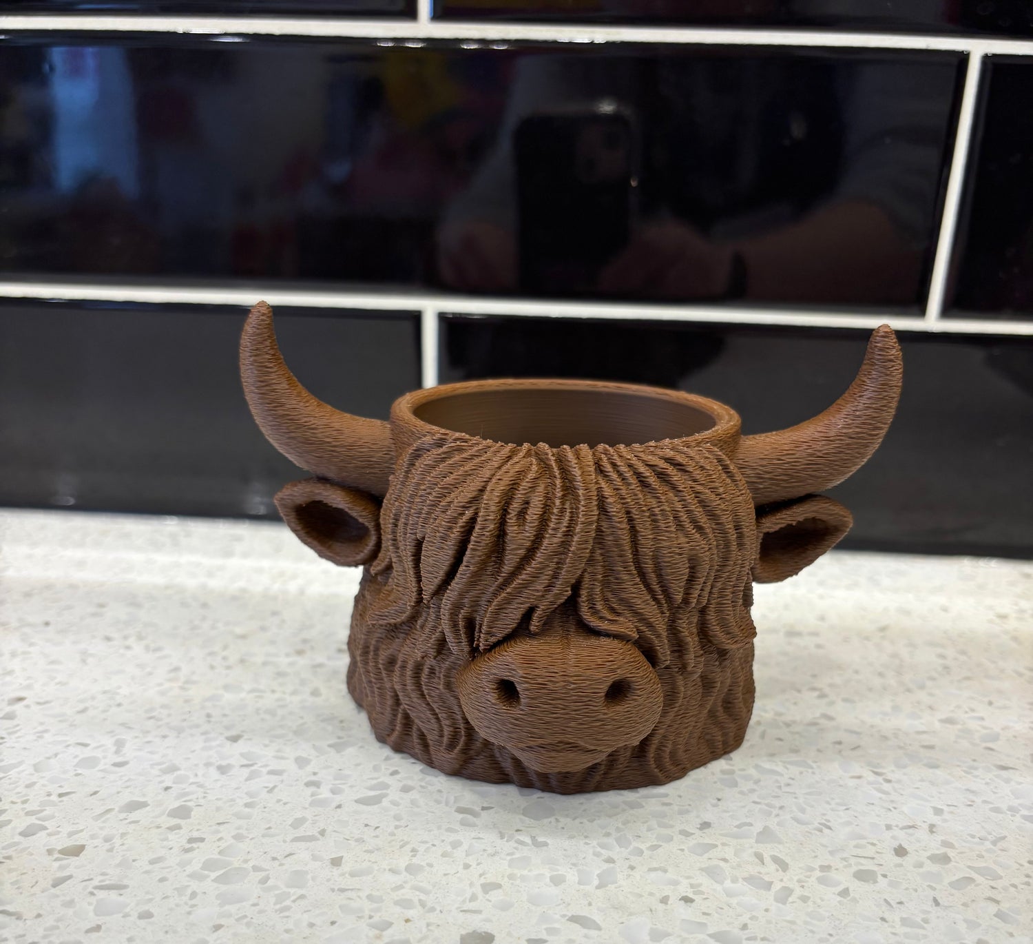 Ux 3D-Printed Large Fluffy Highland Cow Head