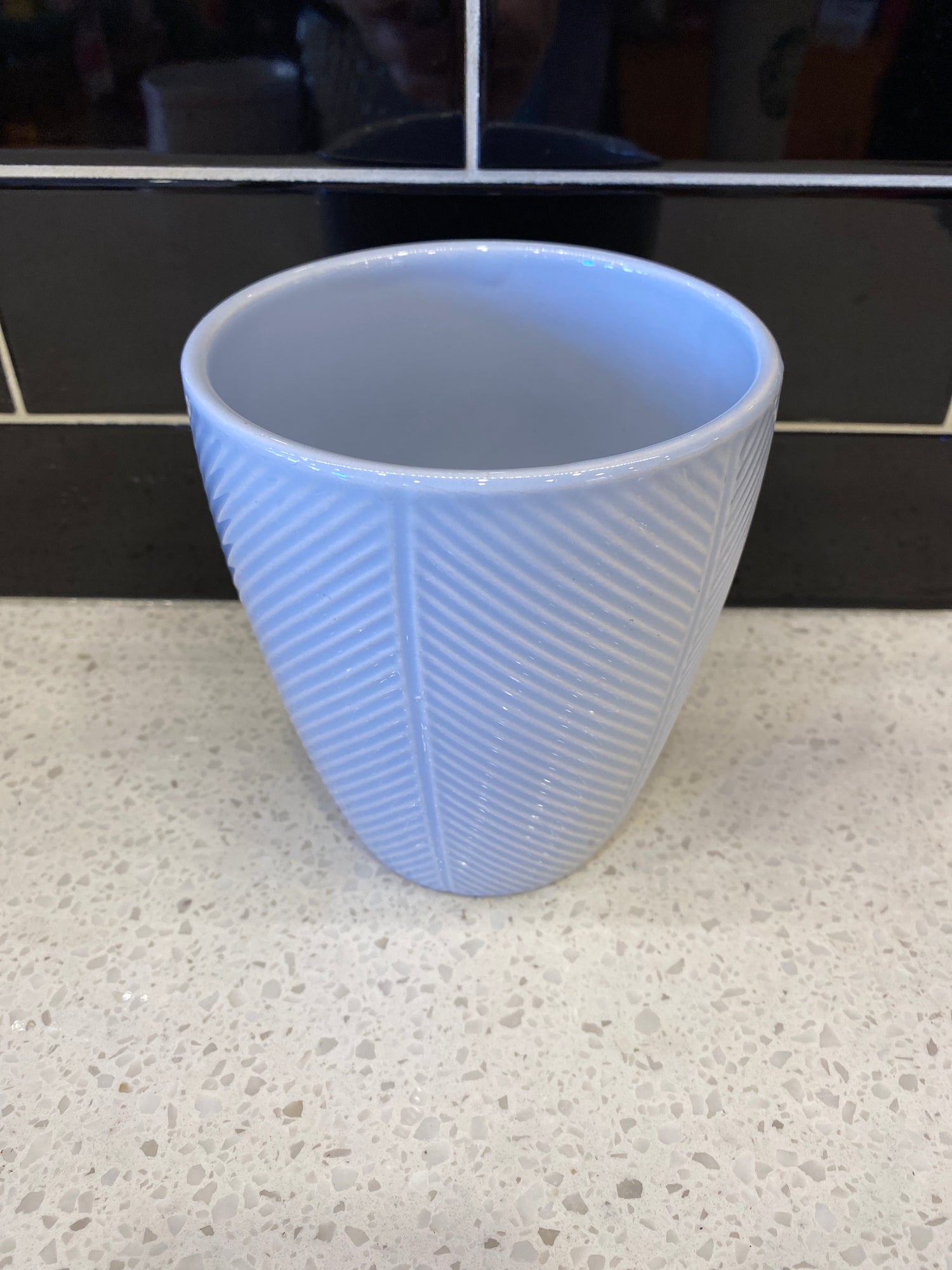 Medium Light Purple w/ White Stripes Pot