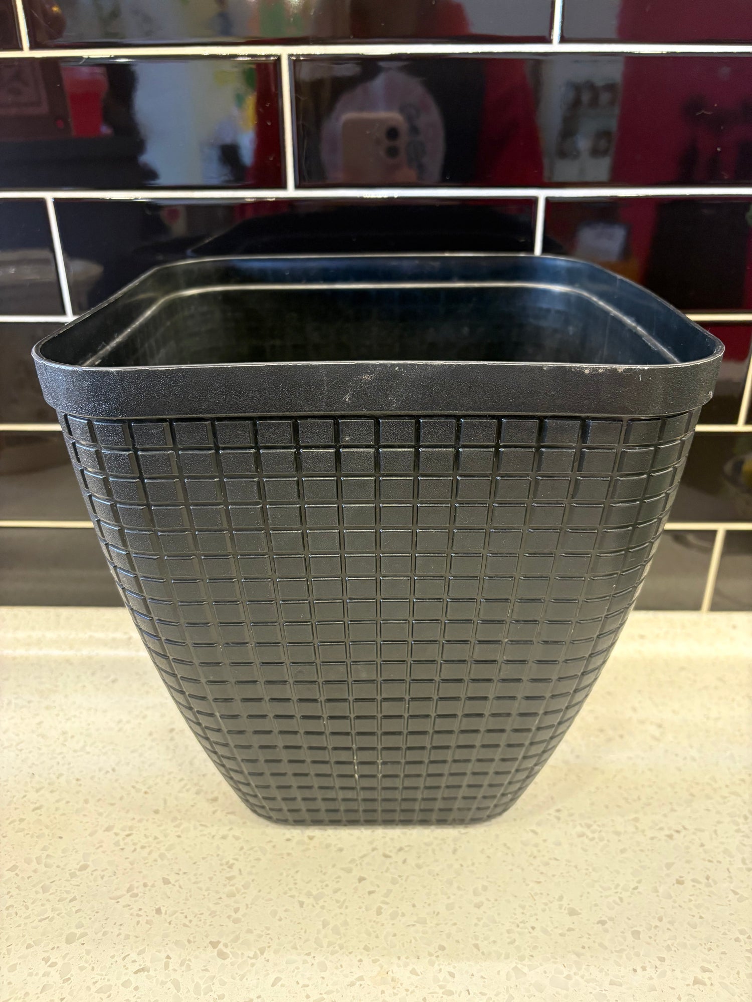 Large Square Black Pot