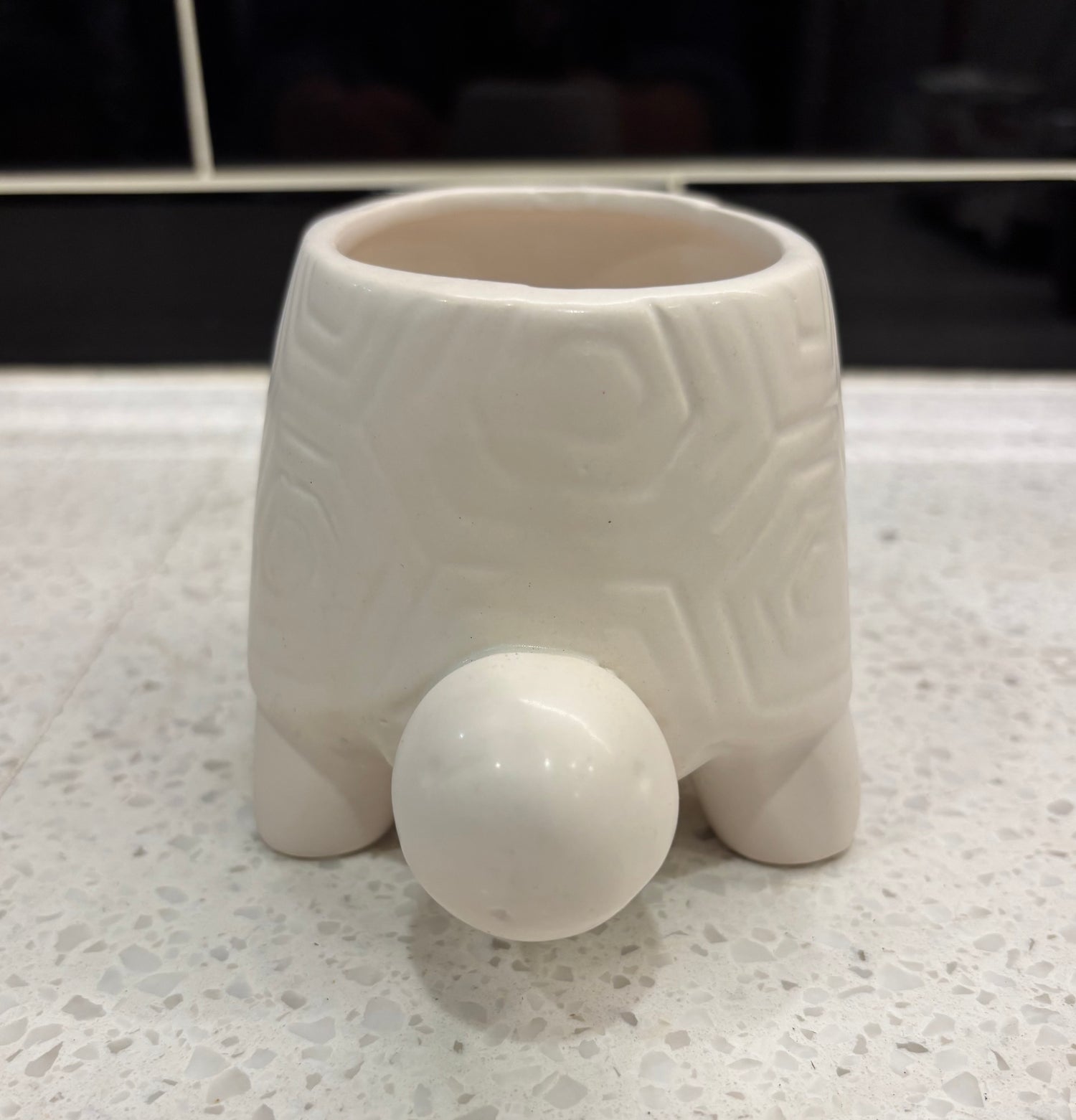 Small White Turtle Pot