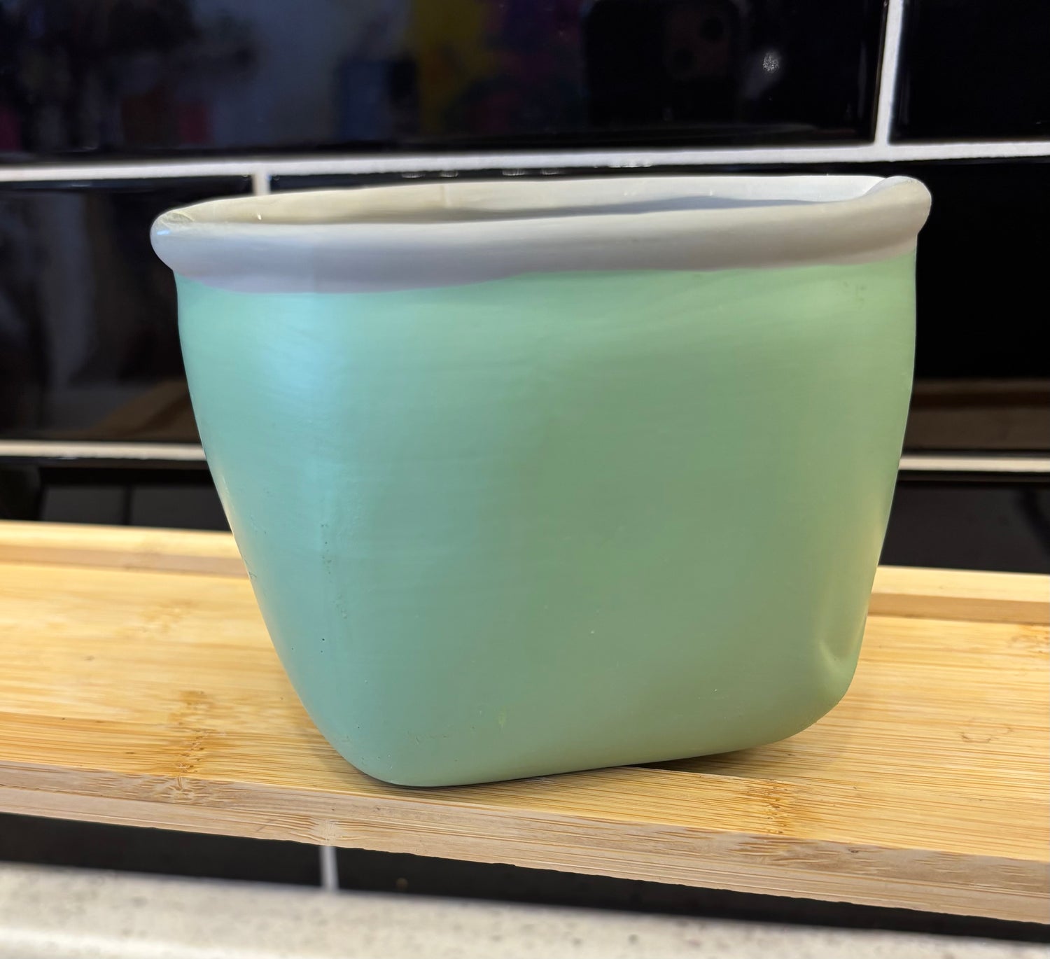 Small Grey & Green Pot