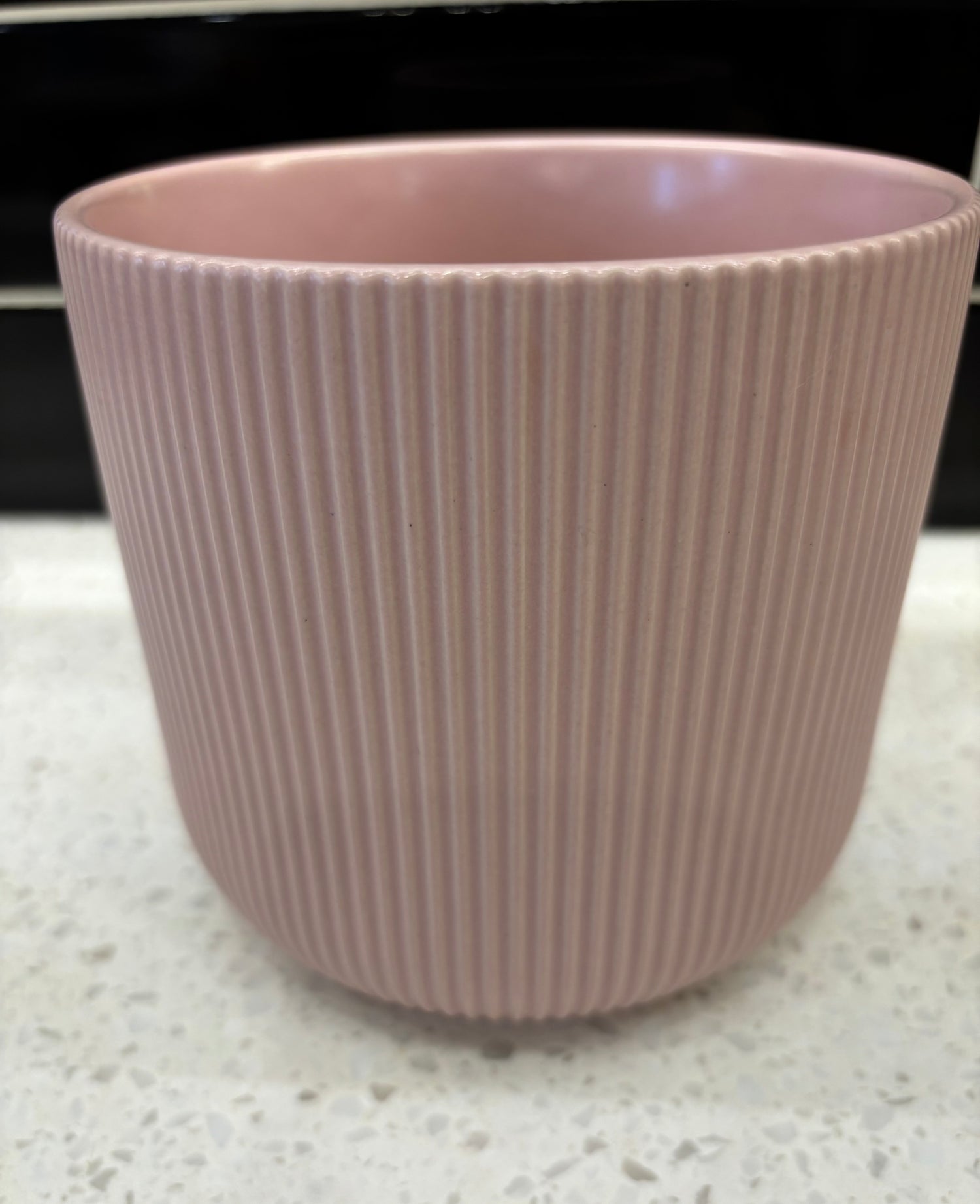 Medium Grooved Pink Pot