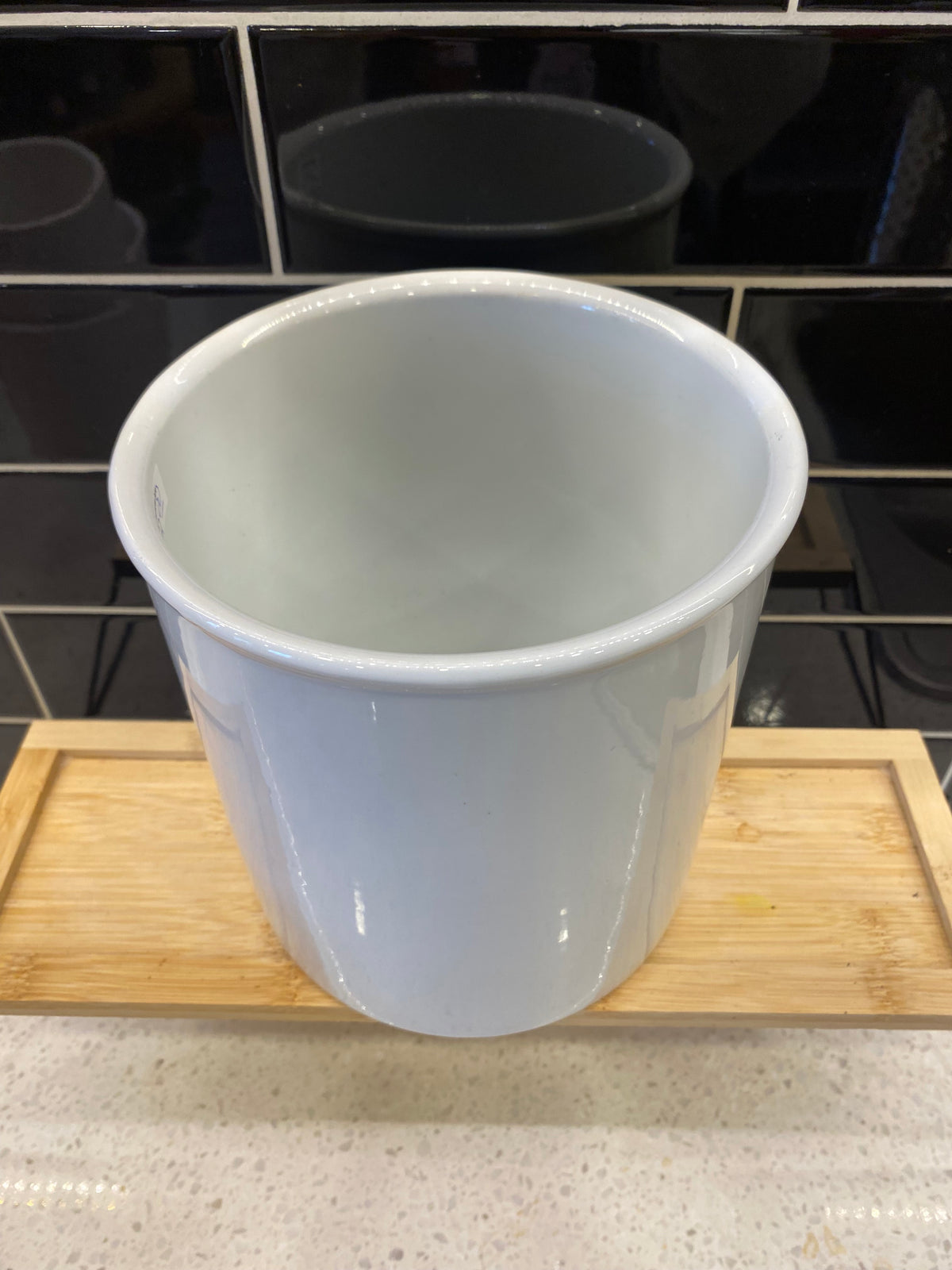 Medium White Pot with Glossy Glaze