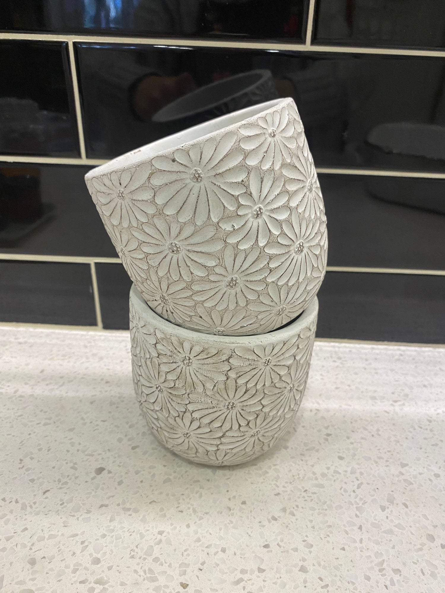 Small White Daisy Pot