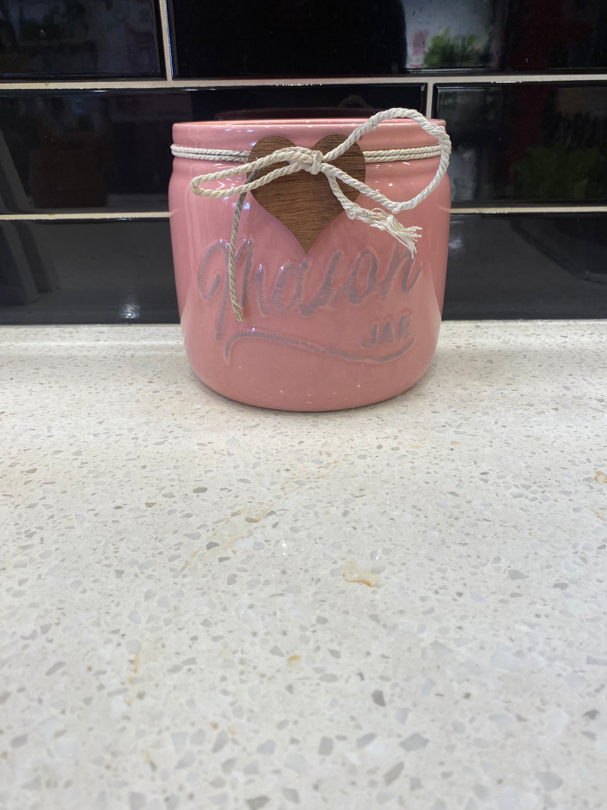 Medium Pink Pot with Mason Jar Logo