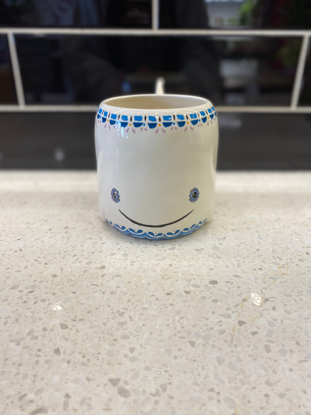 Ceramic Mosaic Whale Pot