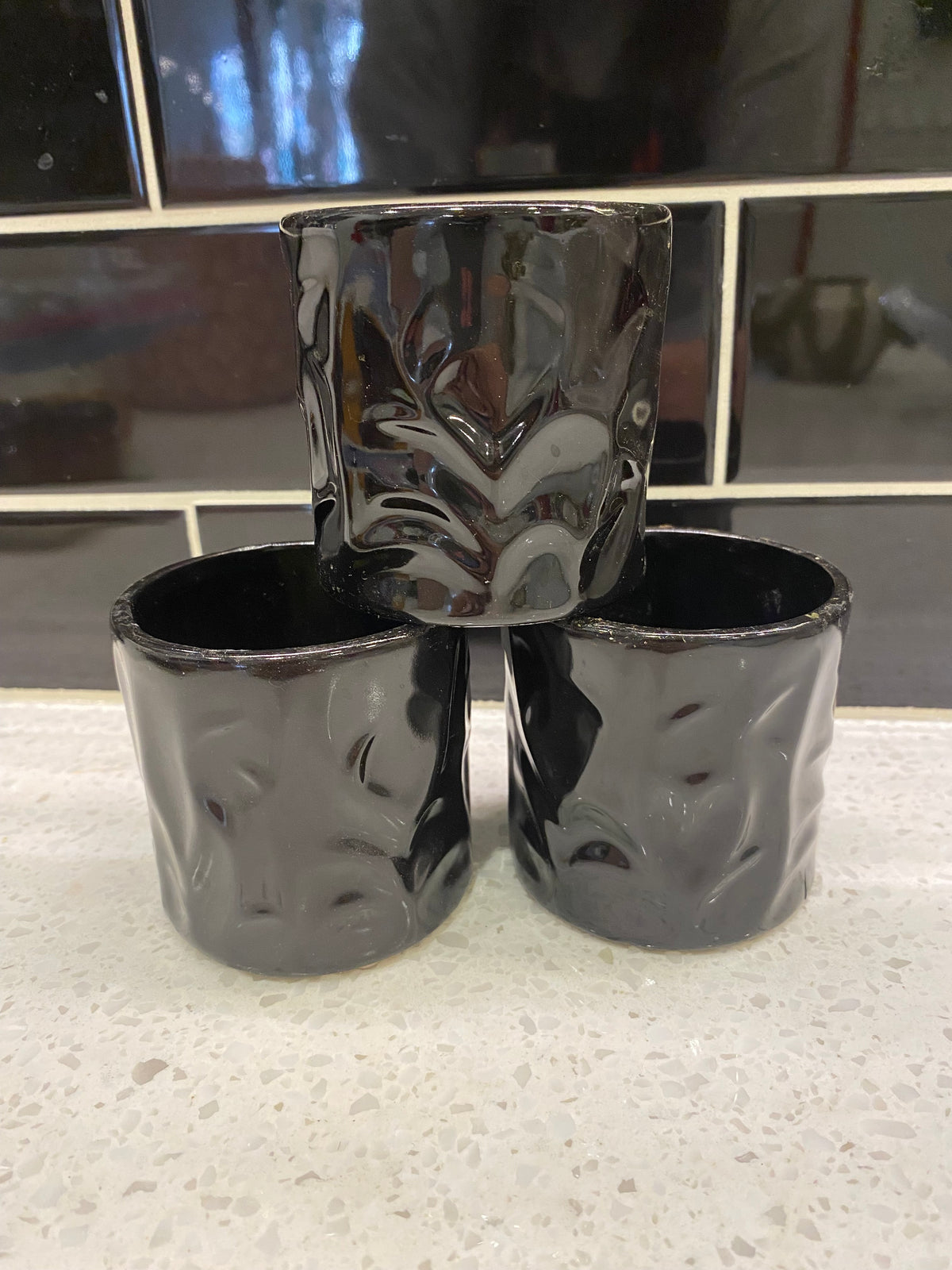 Textured Small Black Pot