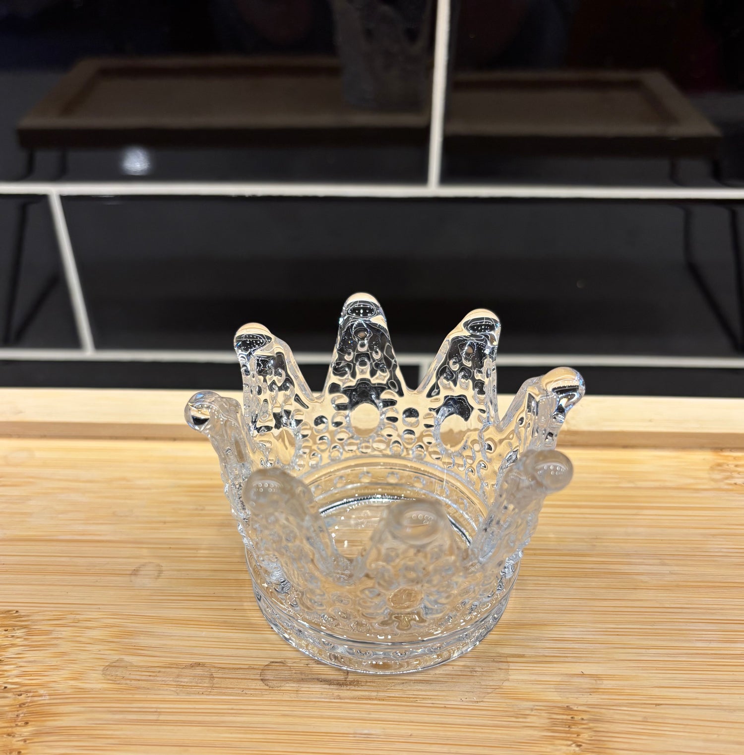 Small Glass Crown Pot