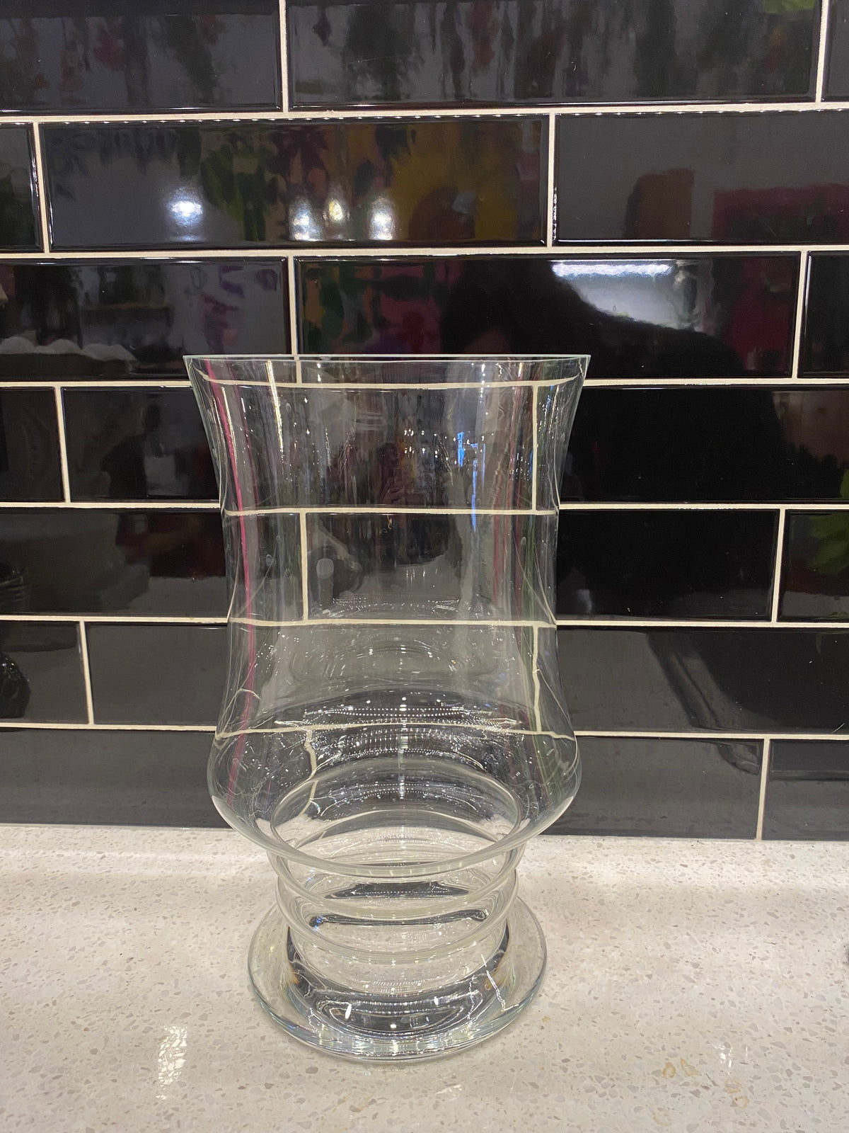 Large Glass Podium Pot