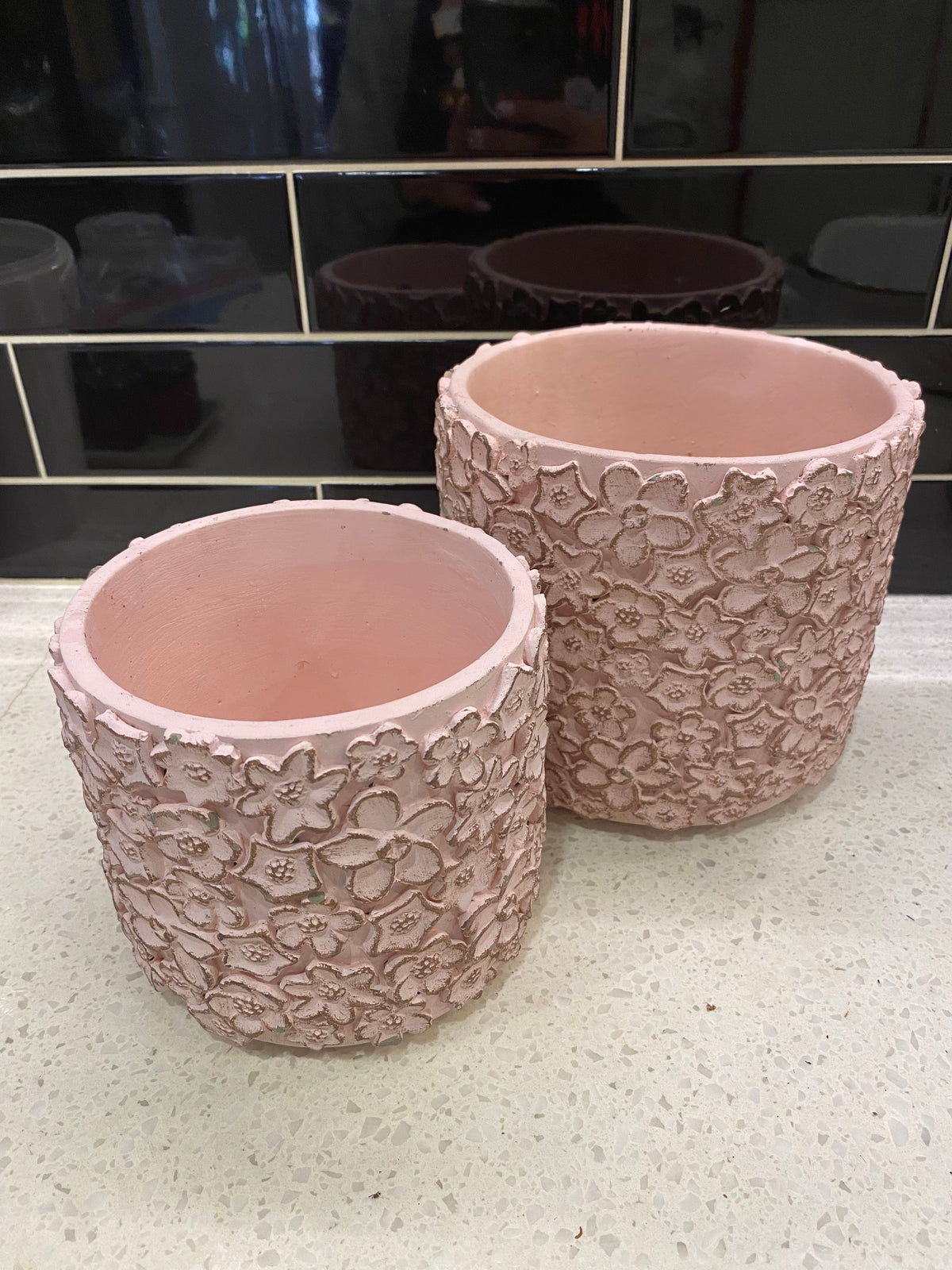 Pink Pot W/ Floral Pattern
