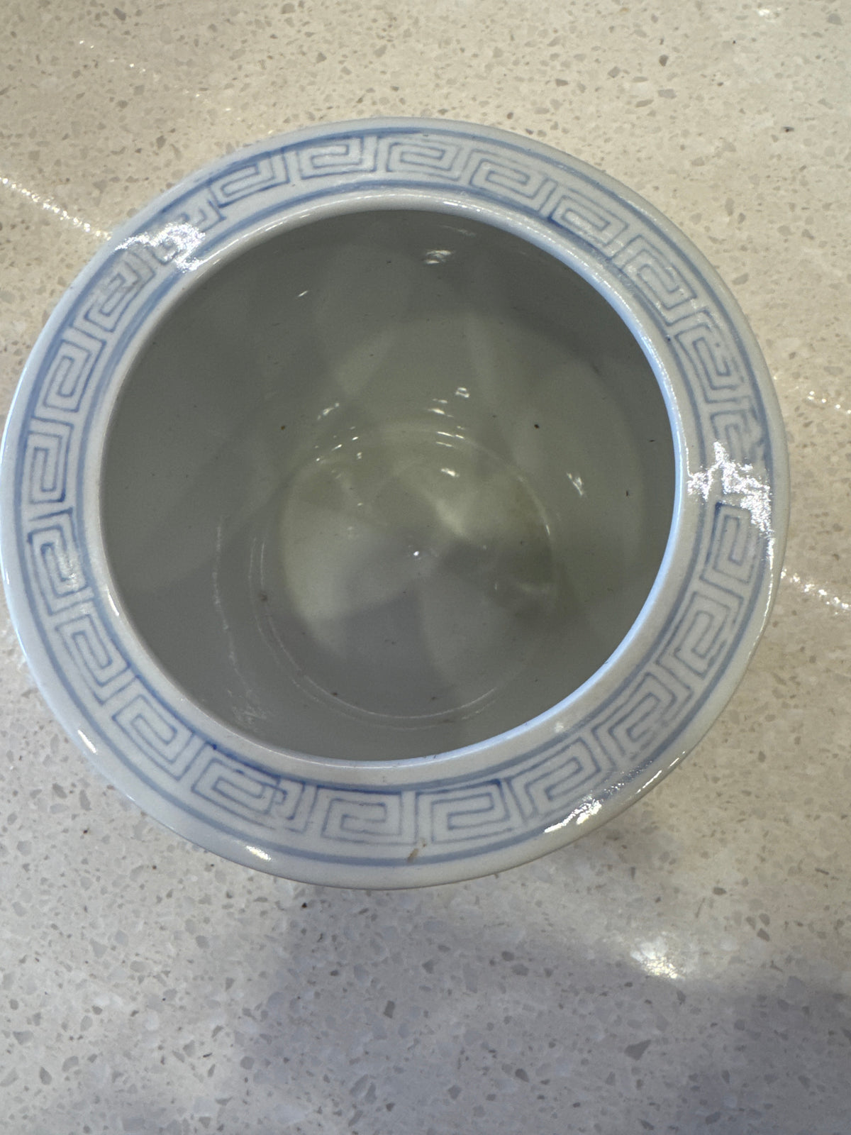 Medium White Blue Floral Pot