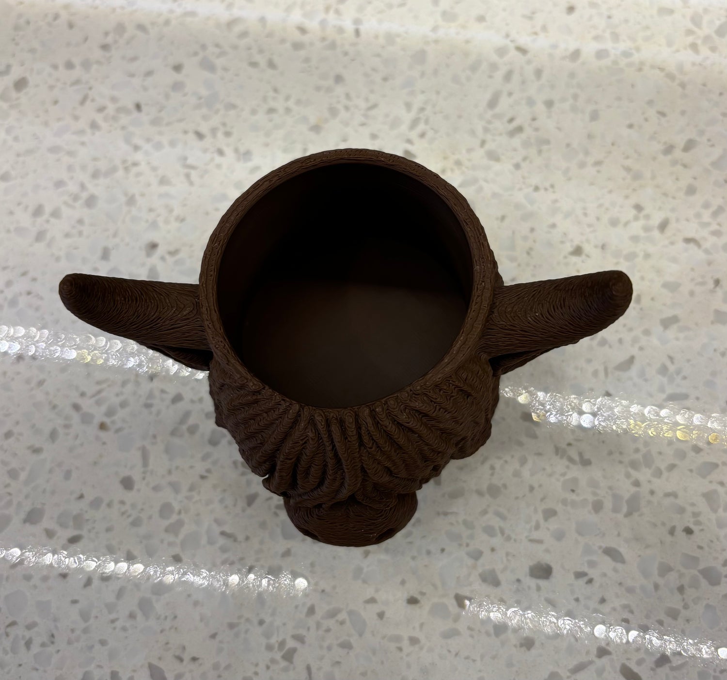 Ux 3D-Printed Small Fluffy Highland Cow Head