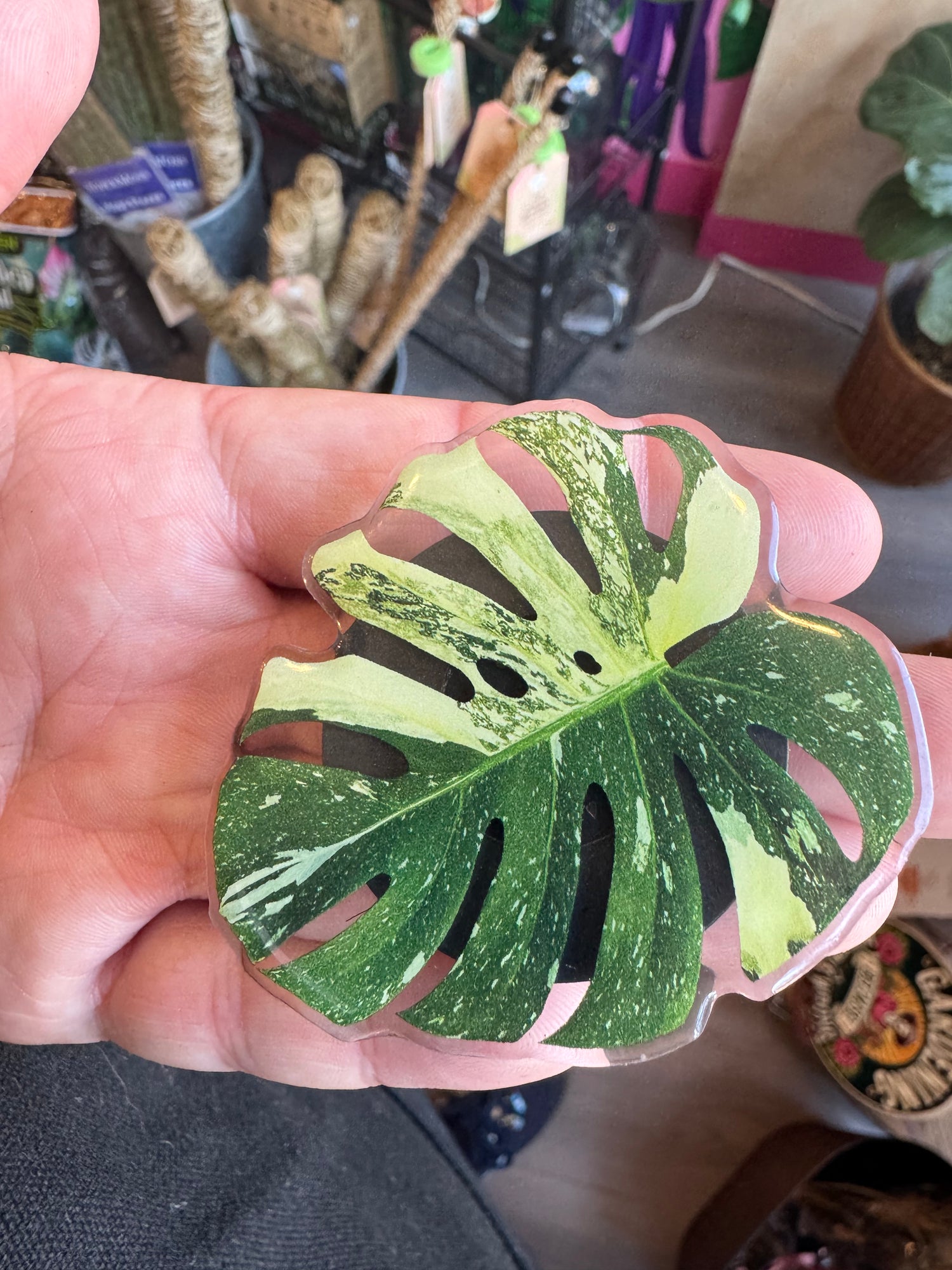 Monstera Leaf Acrylic Collapsable Phone Holder