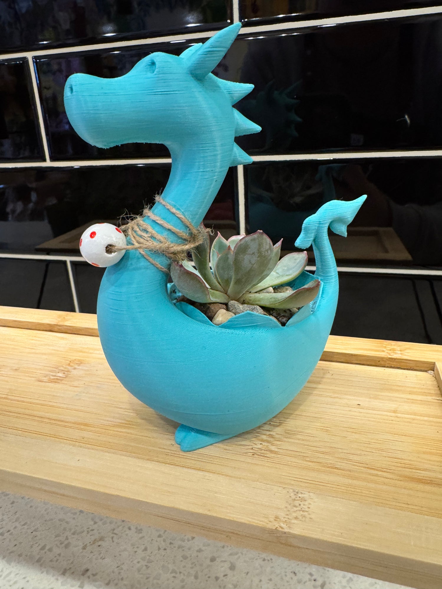 Potted Succulent in Ux 3D-Printed Blue Dragon (Copy)