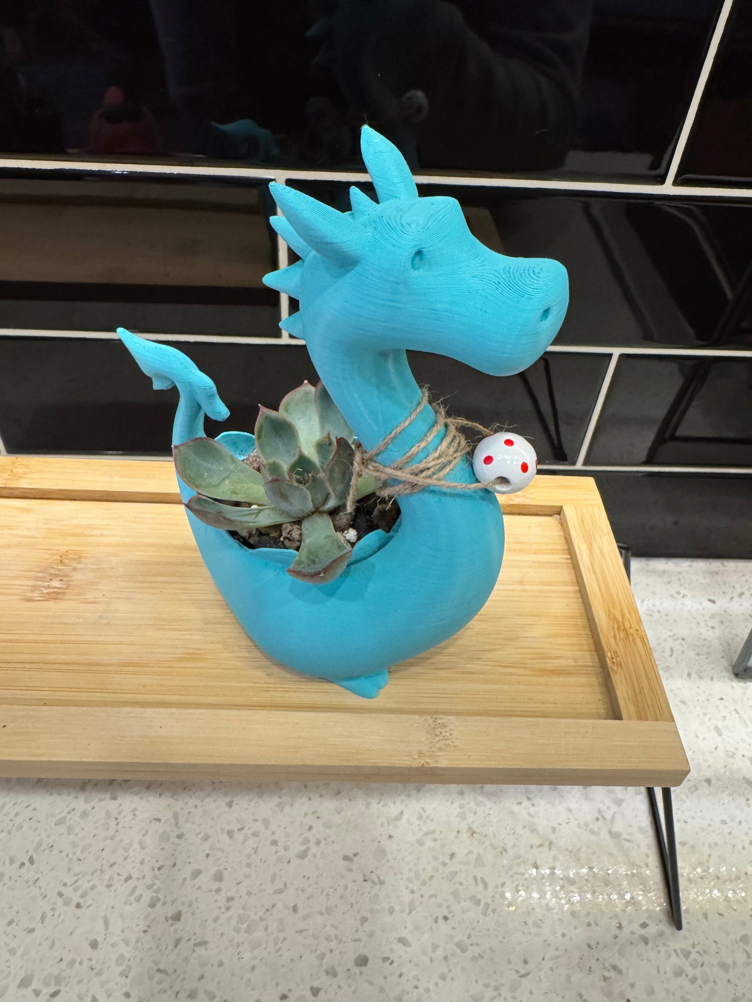 Potted Succulent in Ux 3D-Printed Blue Dragon (Copy)