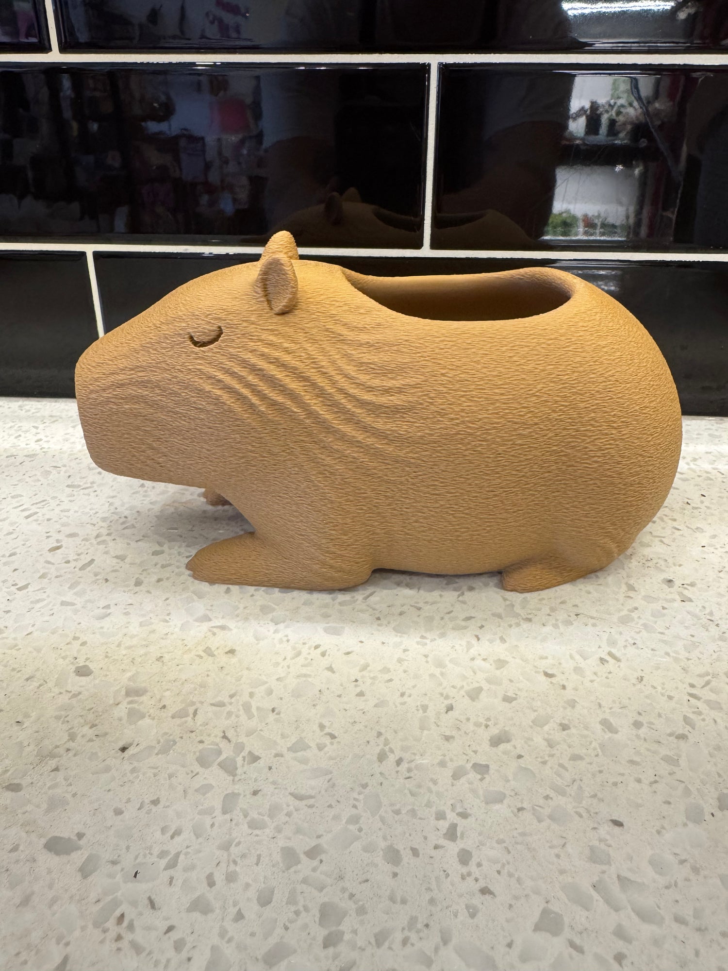 Ux 3D-Printed Brown Capybara pot