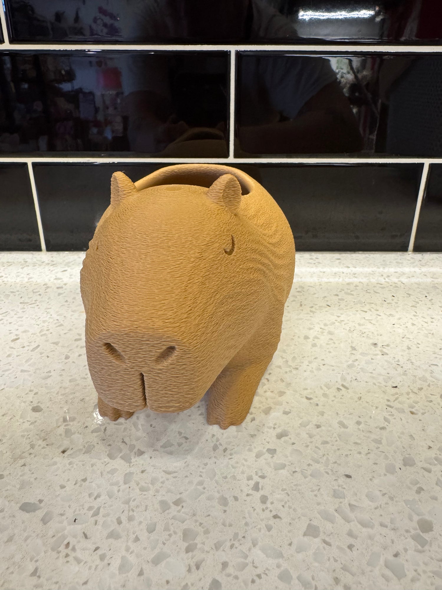 Ux 3D-Printed Brown Capybara pot