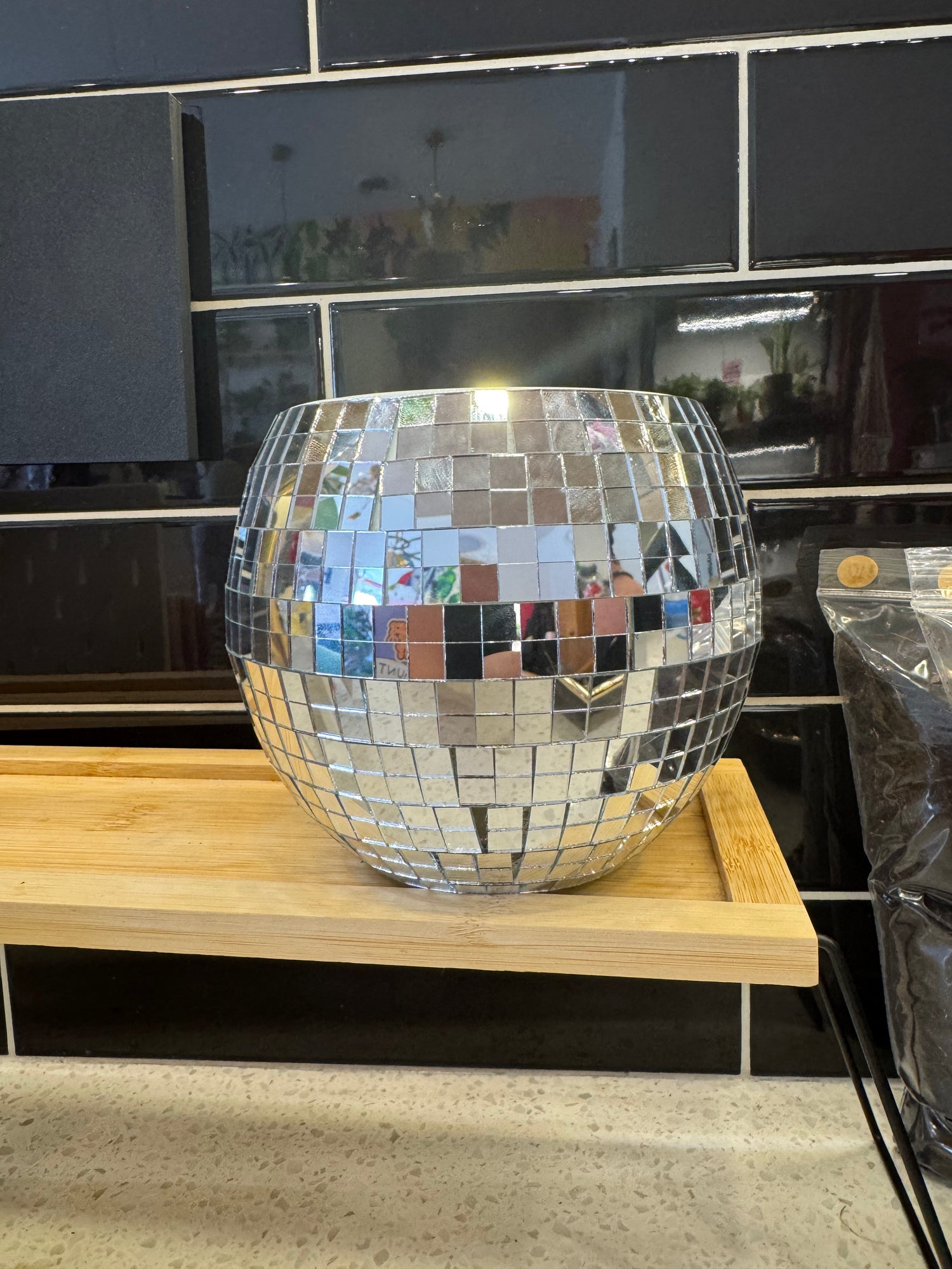 Disco Ball Tabletop Planter (medium)