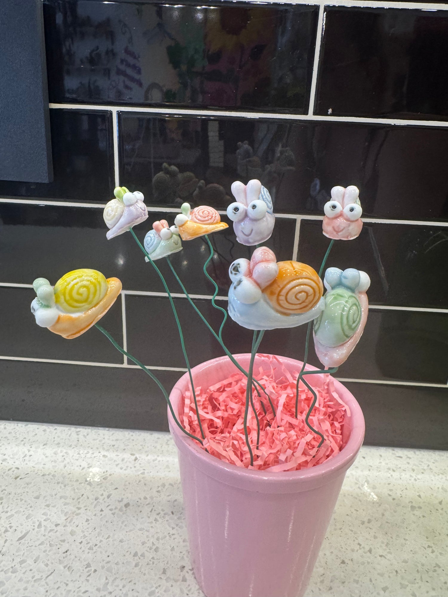Super Silly Ceramic Snail Stake