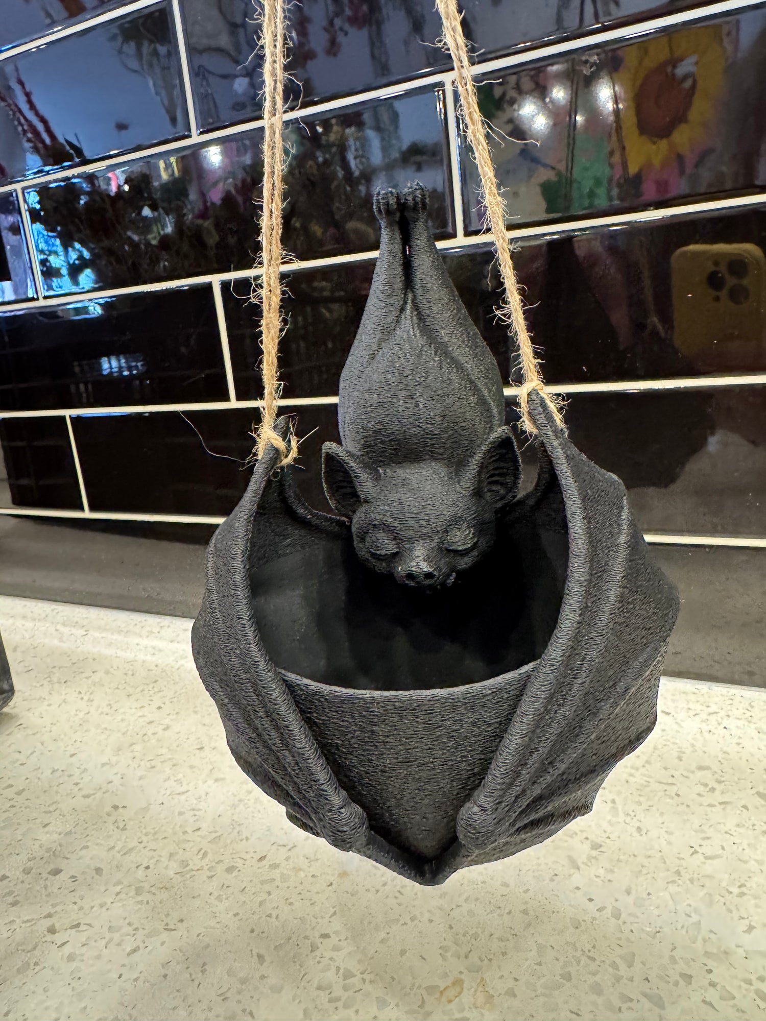 Ux 3D Printed Halloween Hanging Bat Pot