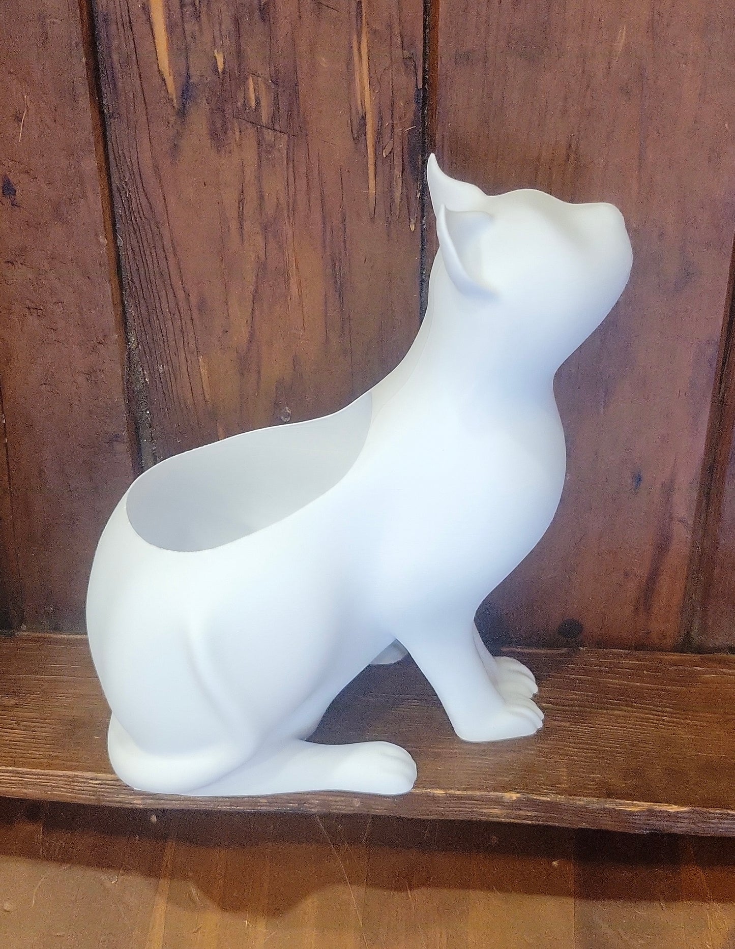 Cat planter - 2.5" white