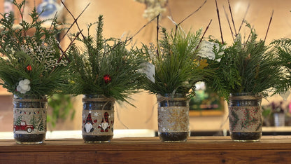 Mason Jar Festive Greenery