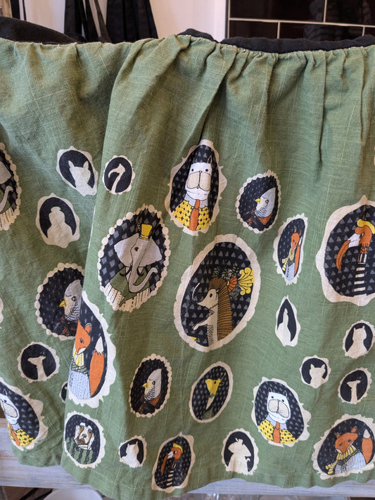 Vintage Animal Silhouette Cotton Apron