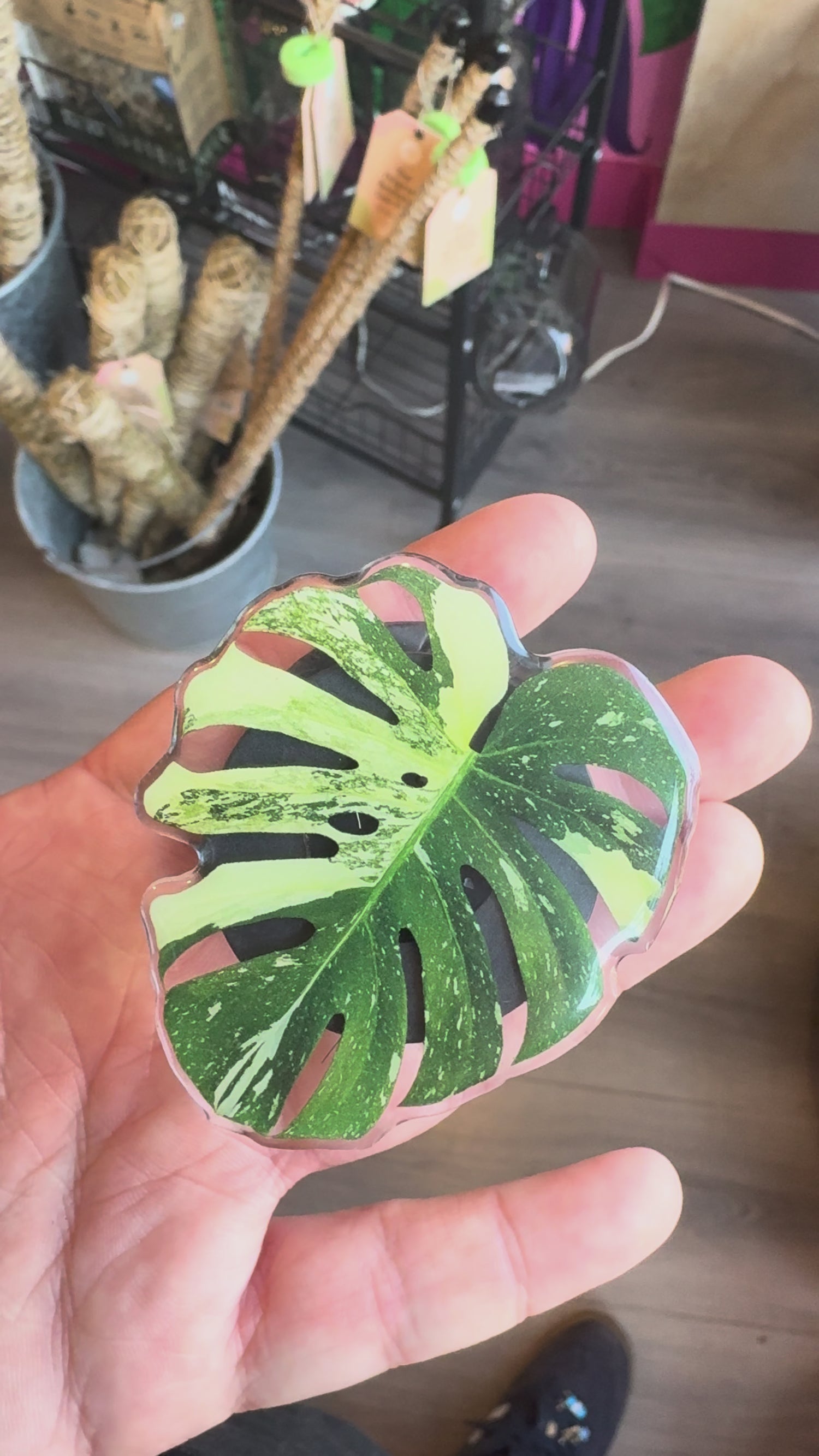 Monstera Leaf Acrylic Collapsable Phone Holder