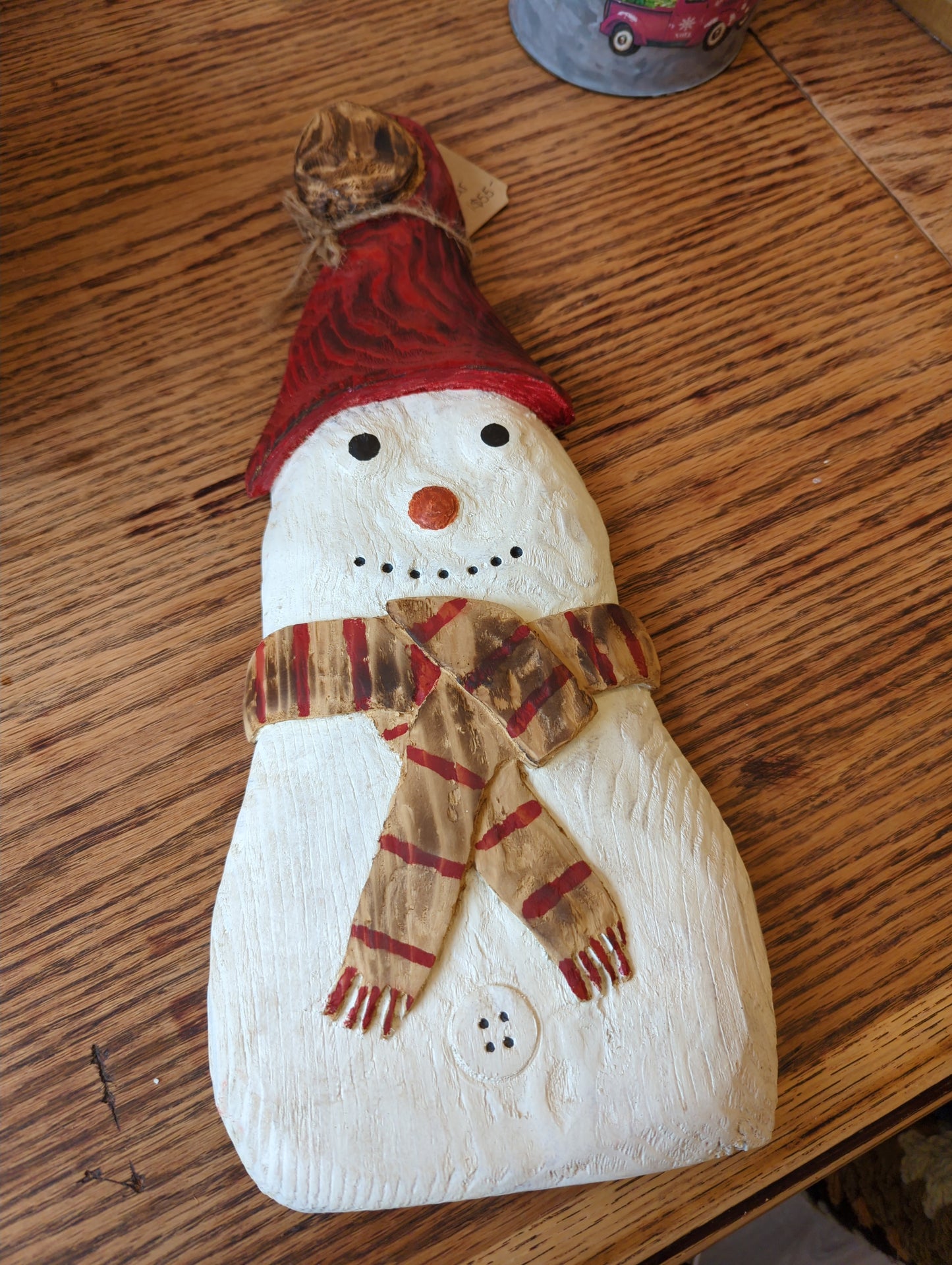 Carved Wooden Snowman Flat